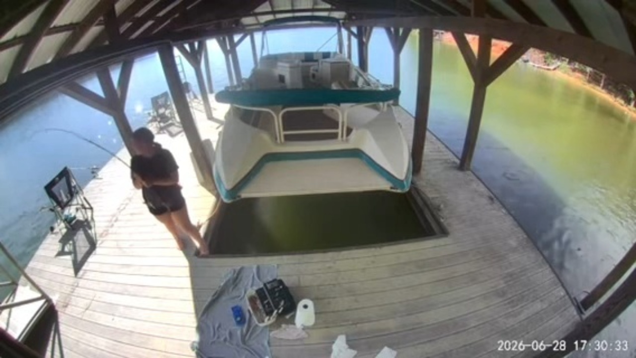 Girl steps back while fishing and slips into lake