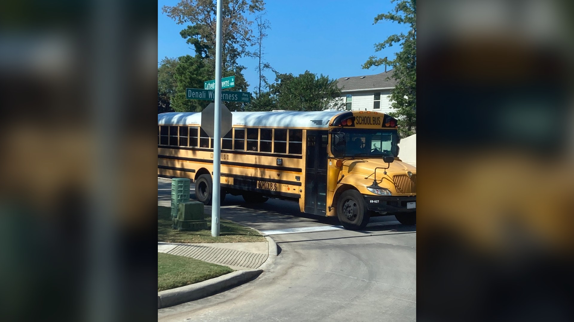 Yellow school bus profile