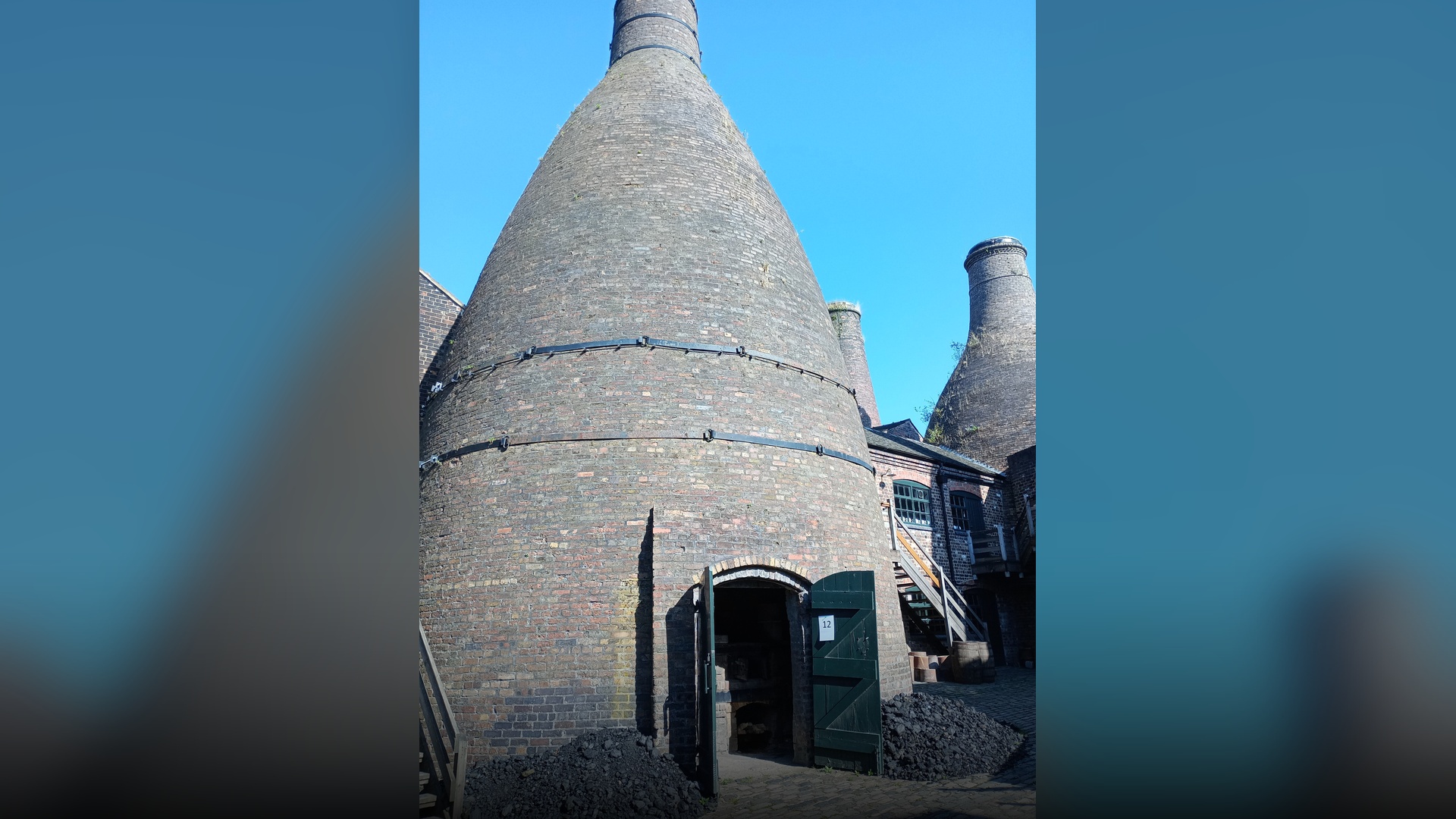 Historic brick bottle kilns at the Gladstone Pottery Museum in Longton, Stoke-on-Trent.