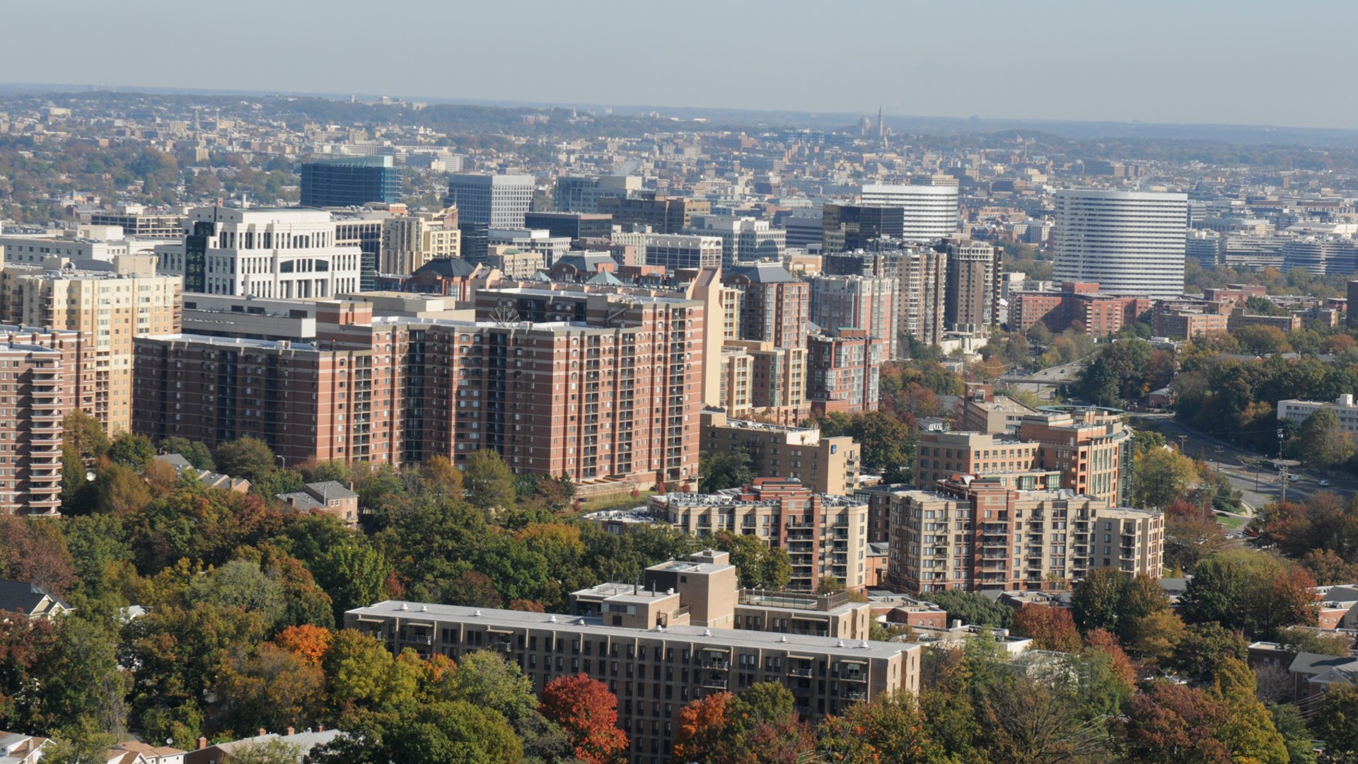 Arlington Virginia Rosslyn skyline viewed across the Potomac River