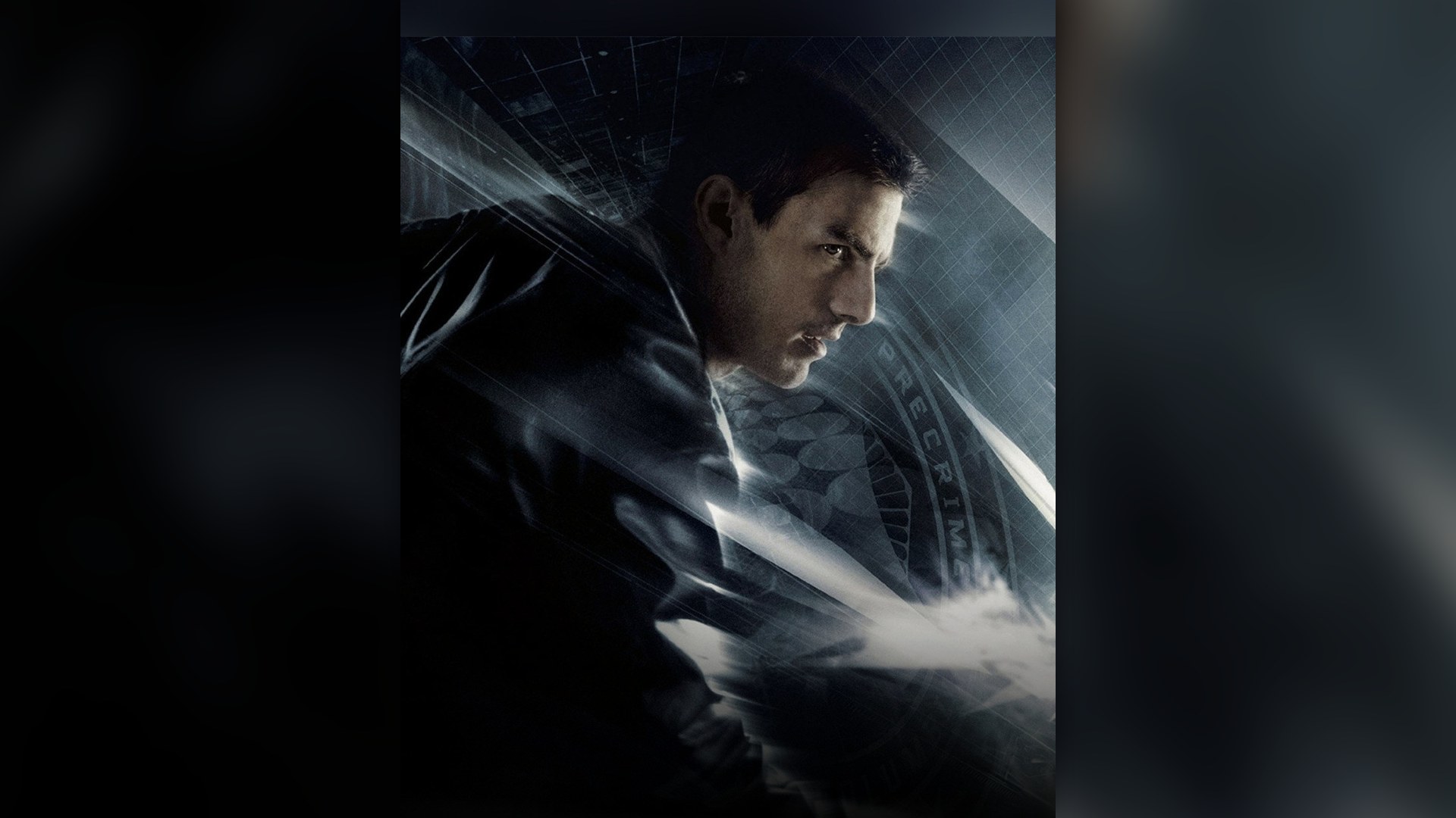 Tom Cruise manipulating holographic interfaces with gesture gloves in Minority Report.