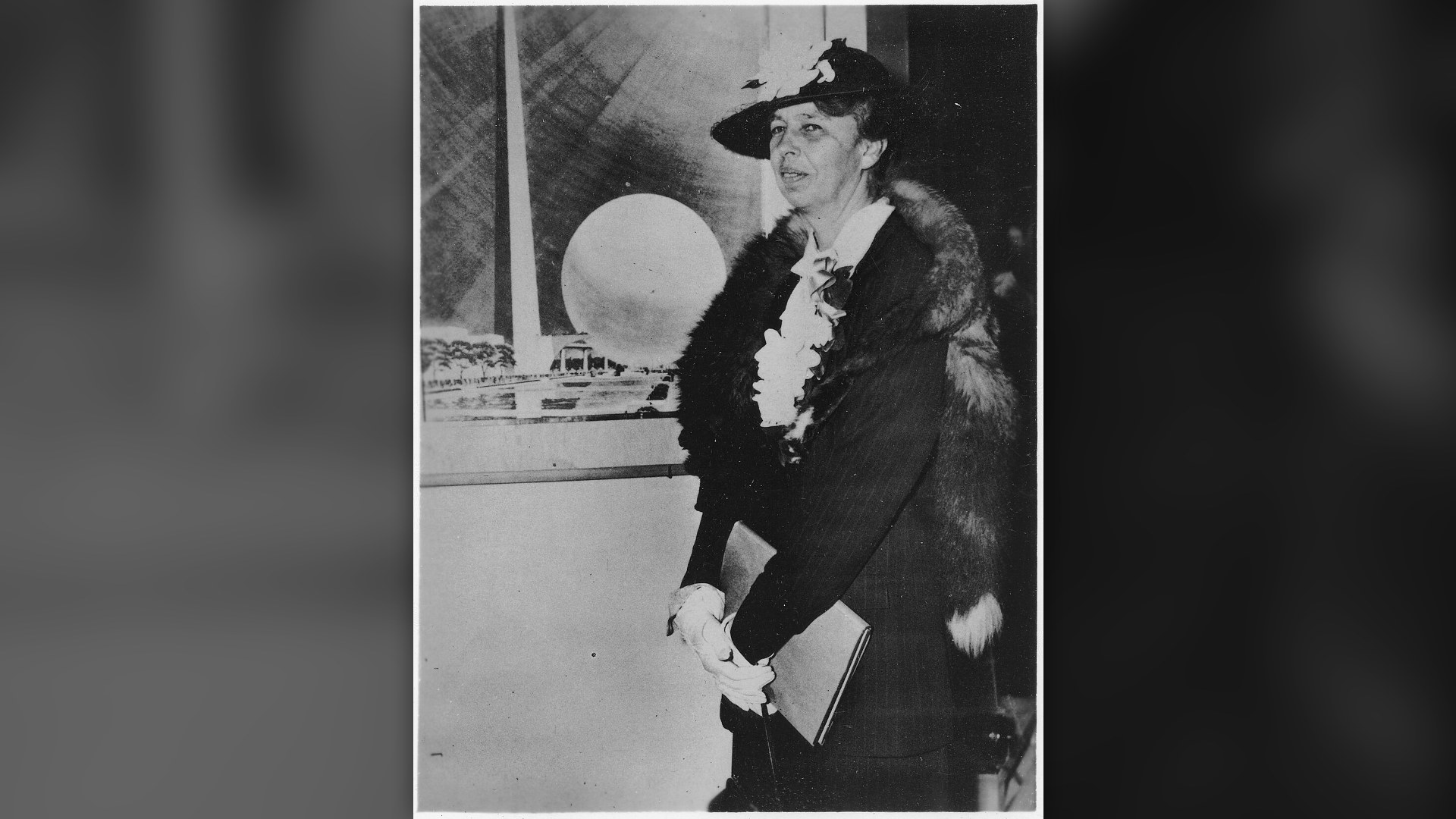 Archival photograph of Eleanor Roosevelt at a public conference.