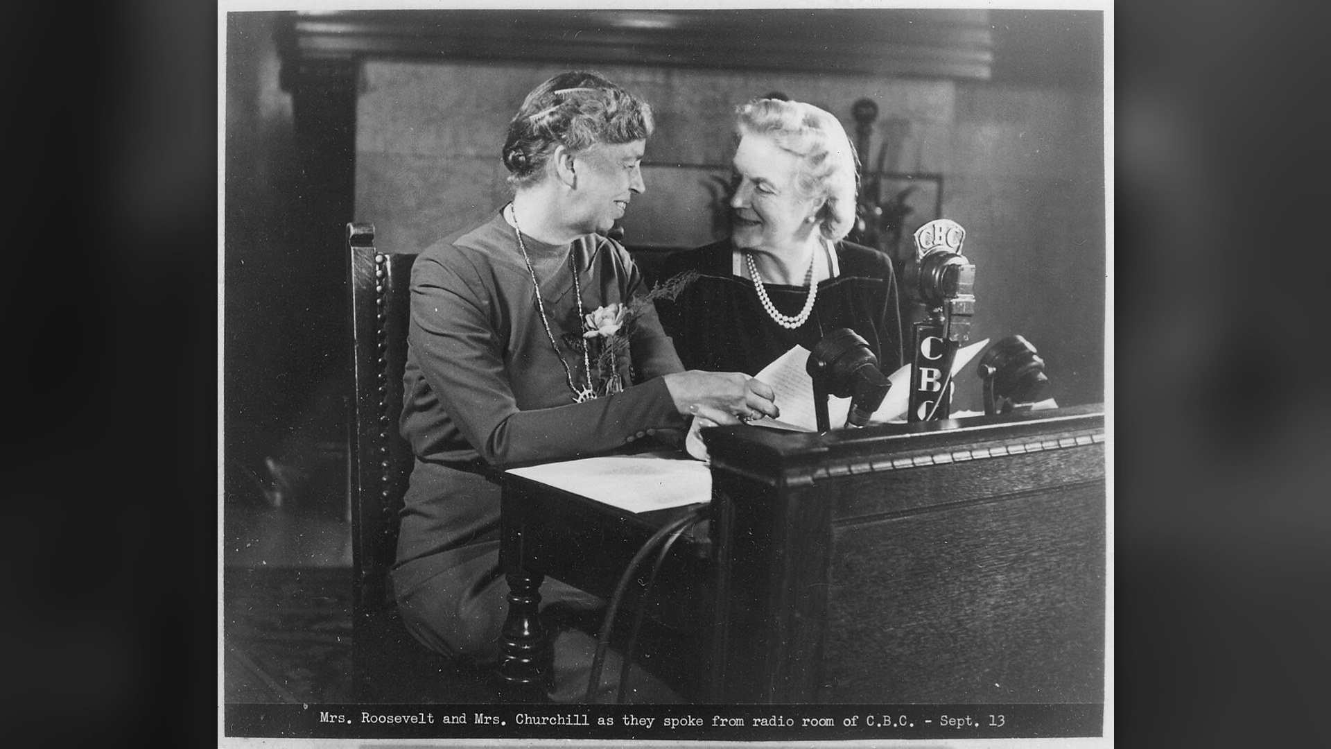Eleanor Roosevelt with Clementine Churchill at the Quebec Conference.