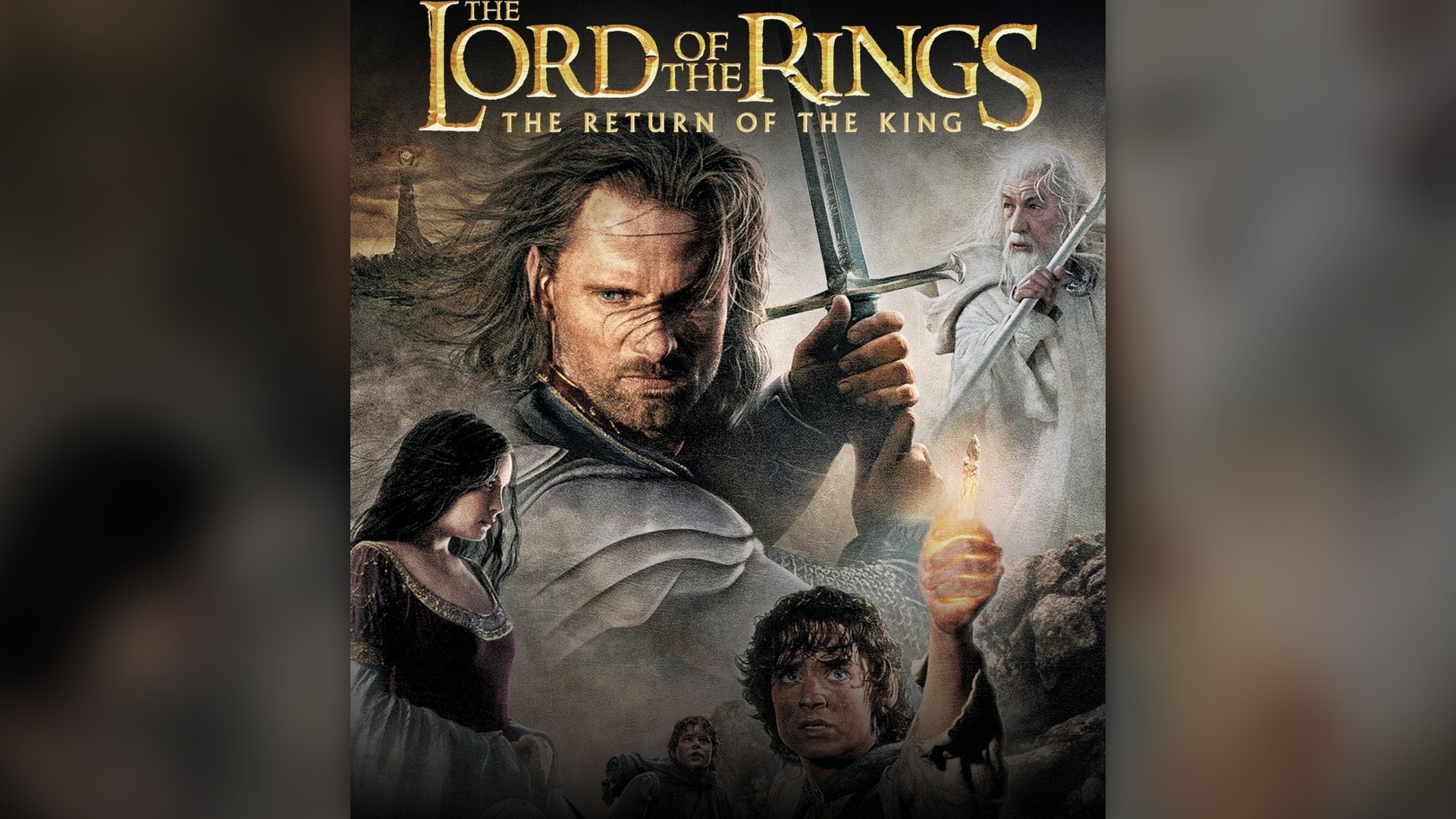 Frodo Baggins smiling from the Elven ship at the Grey Havens in Return of the King.