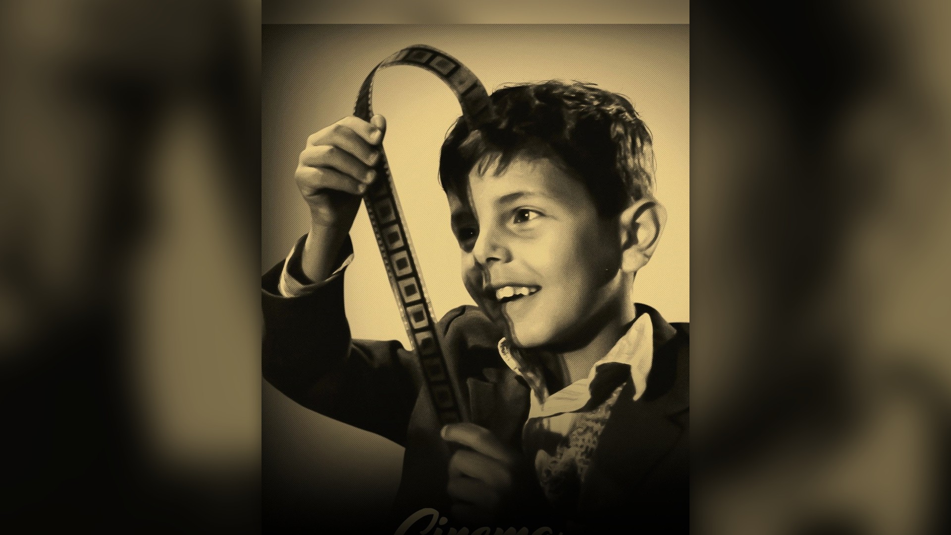 Salvatore weeping with joy watching the illuminated cinema screen in Cinema Paradiso.