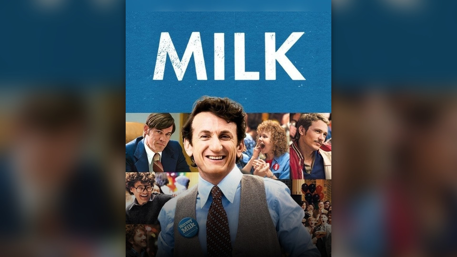 Sean Penn as Harvey Milk speaking before passionate crowds in San Francisco in Milk.