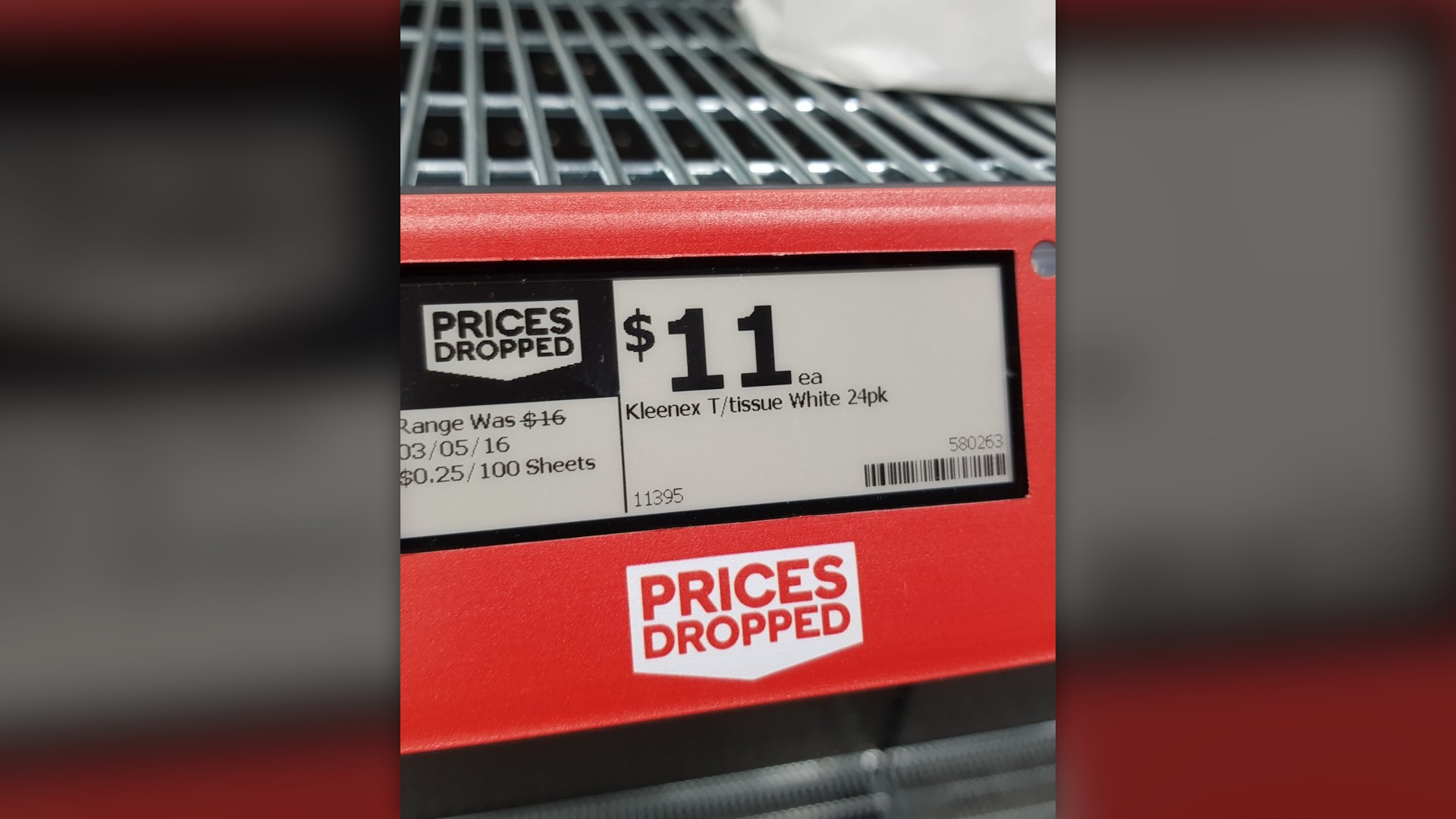 Store shelf price tag display