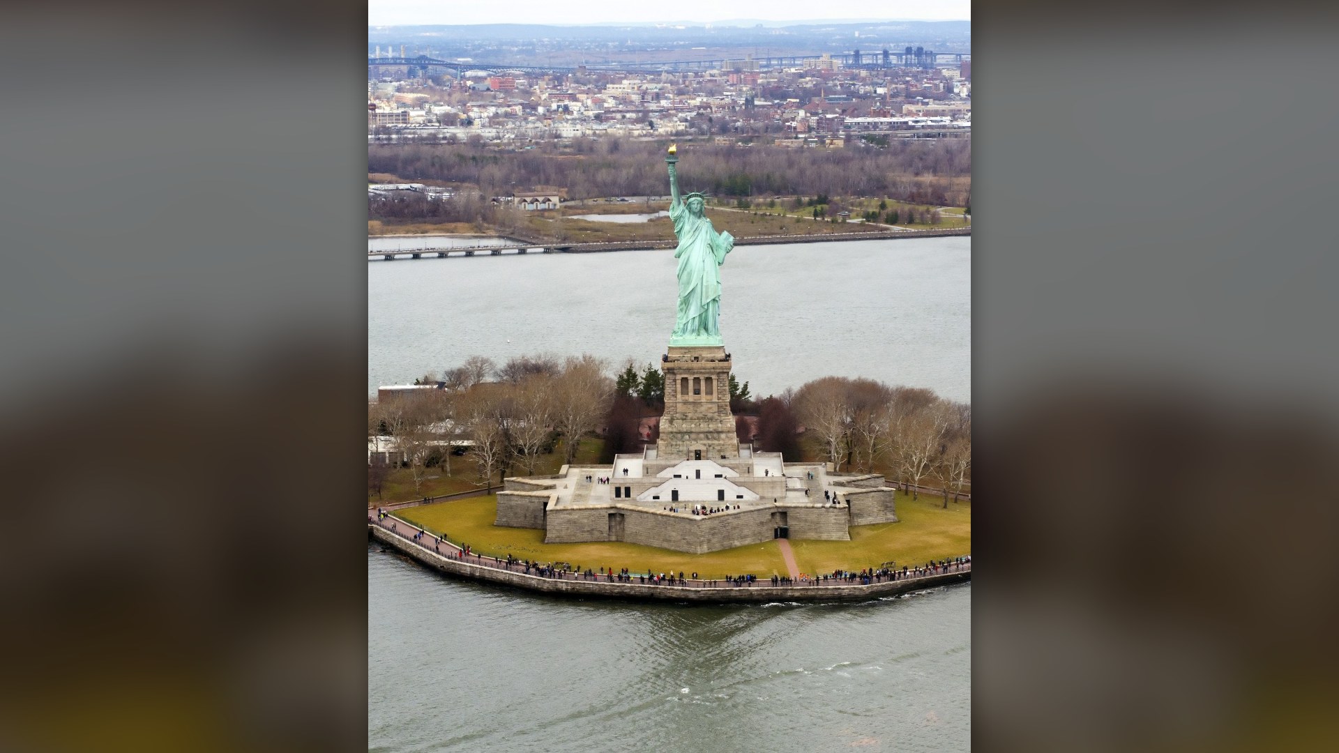 Statue of Liberty on Liberty Island New York Harbor