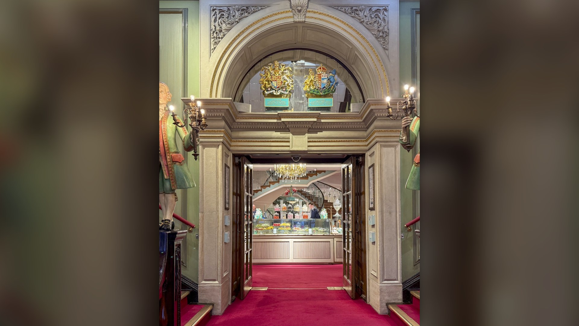 Grand Piccadilly entrance and storefront of Fortnum & Mason in London