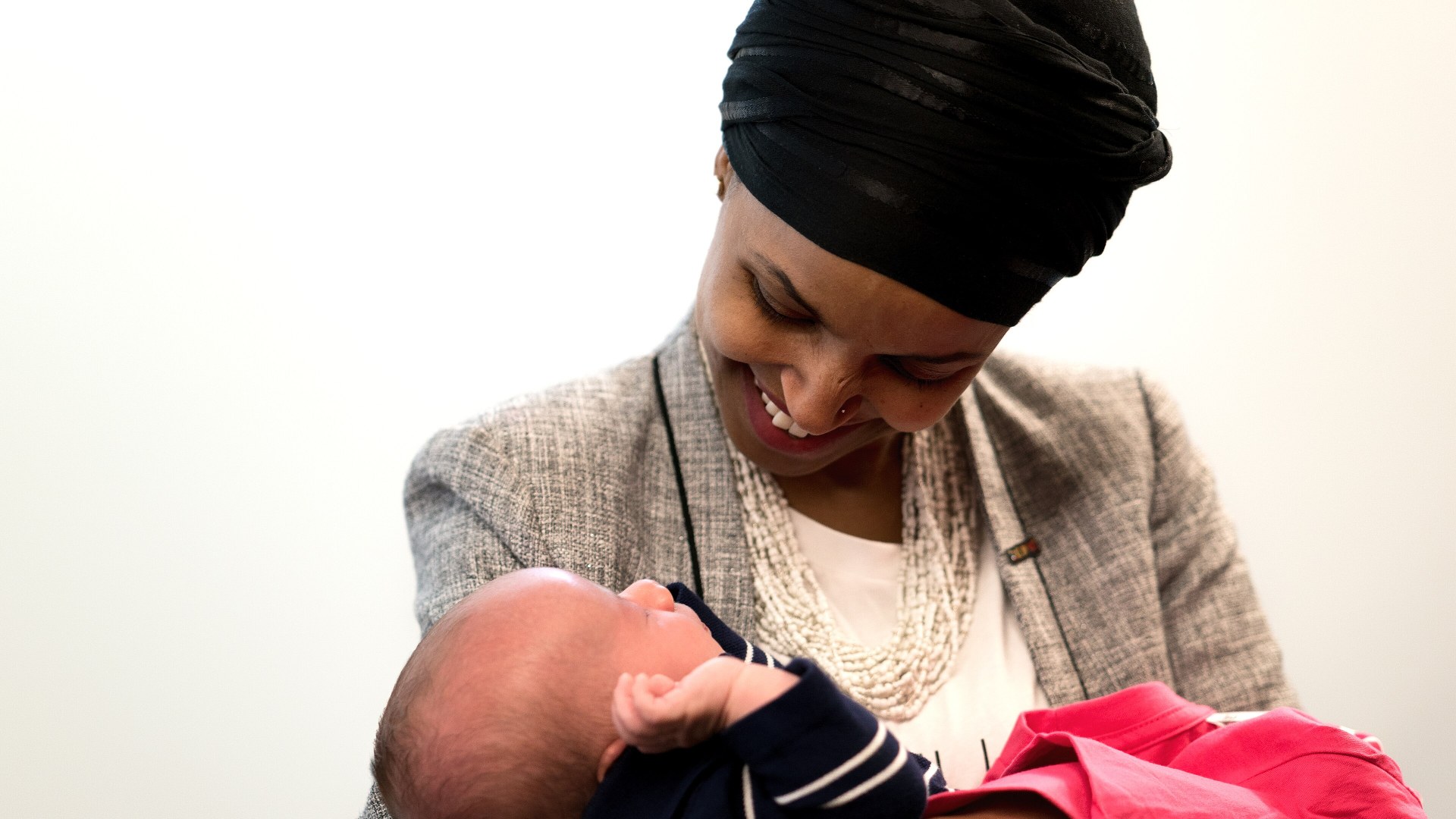 Ilhan Omar meeting constituents at the Minnesota State Capitol in St. Paul