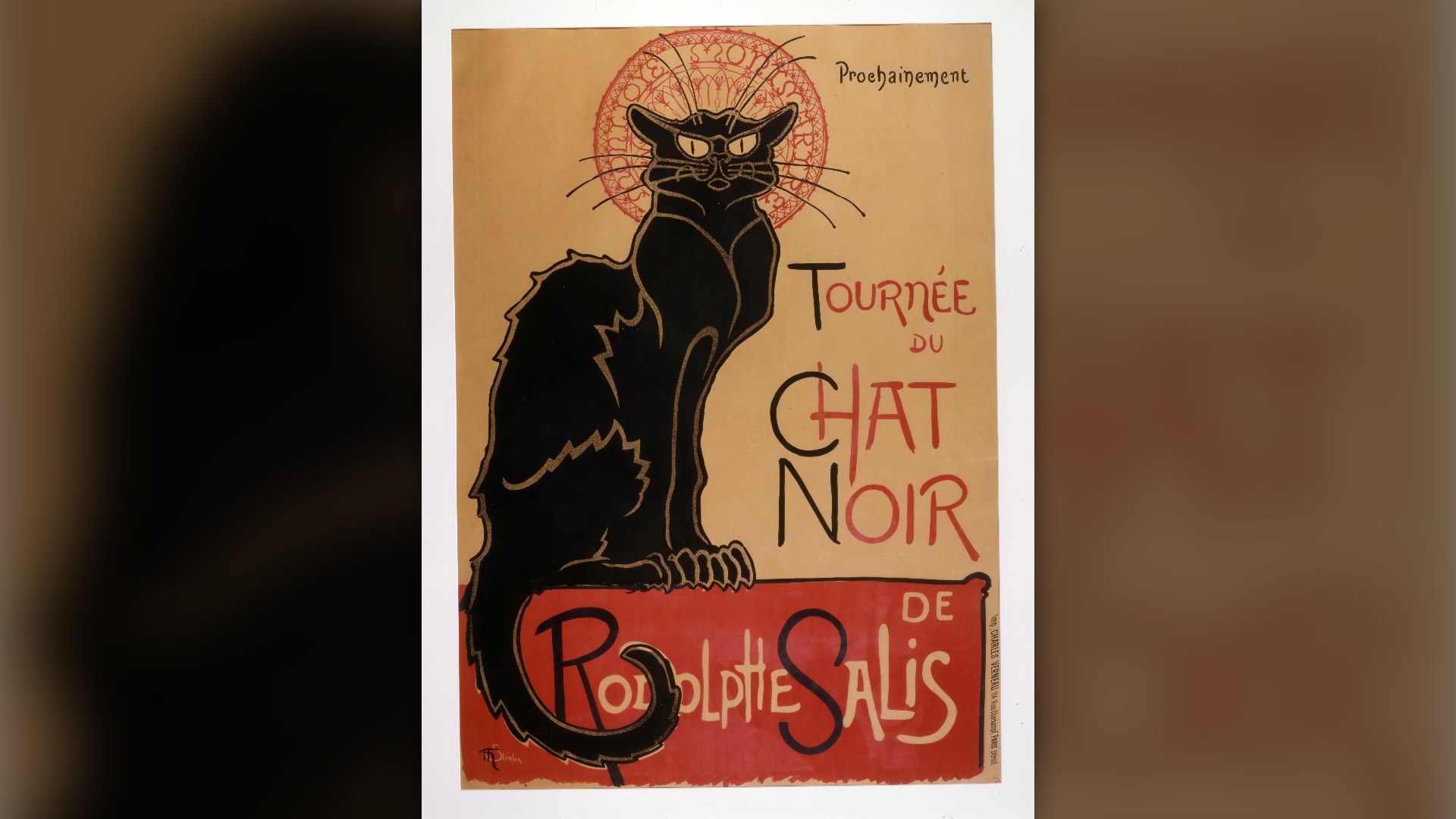 Théophile Steinlen's iconic 1896 Le Chat Noir Parisian cabaret poster