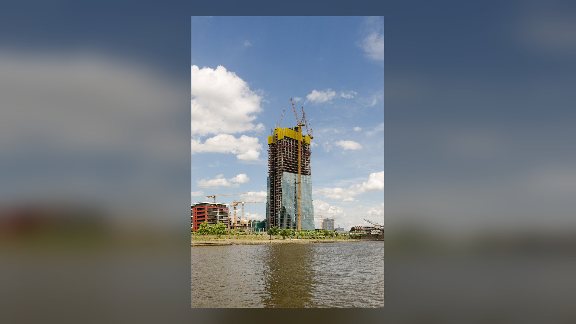 European Central Bank headquarters building in Frankfurt, Germany.