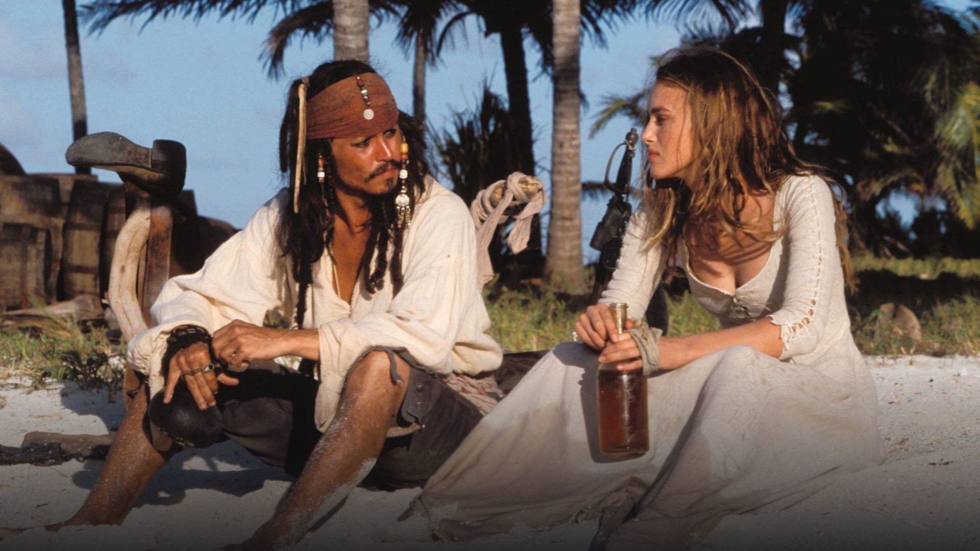 Captain Jack Sparrow on the deck of the Black Pearl.