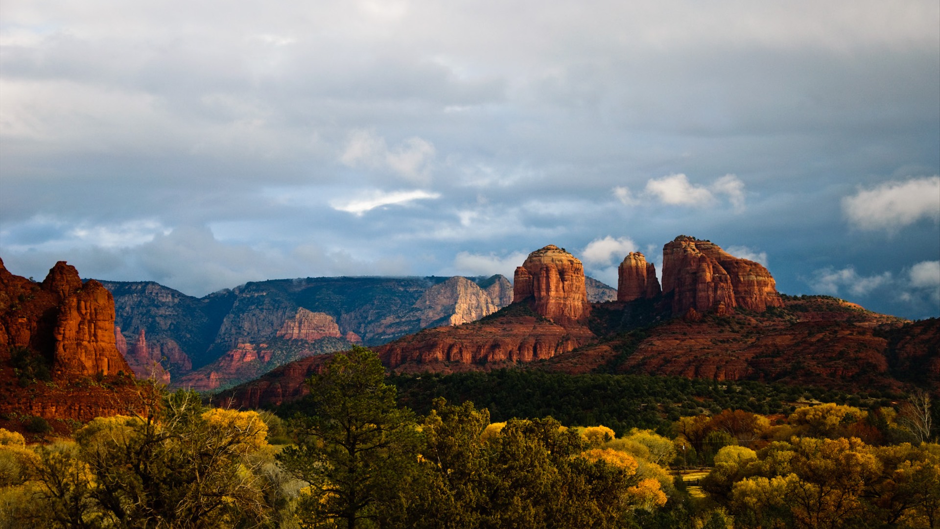 Glowing red sandstone rock formations at Red Rock State Park in Sedona, Arizona