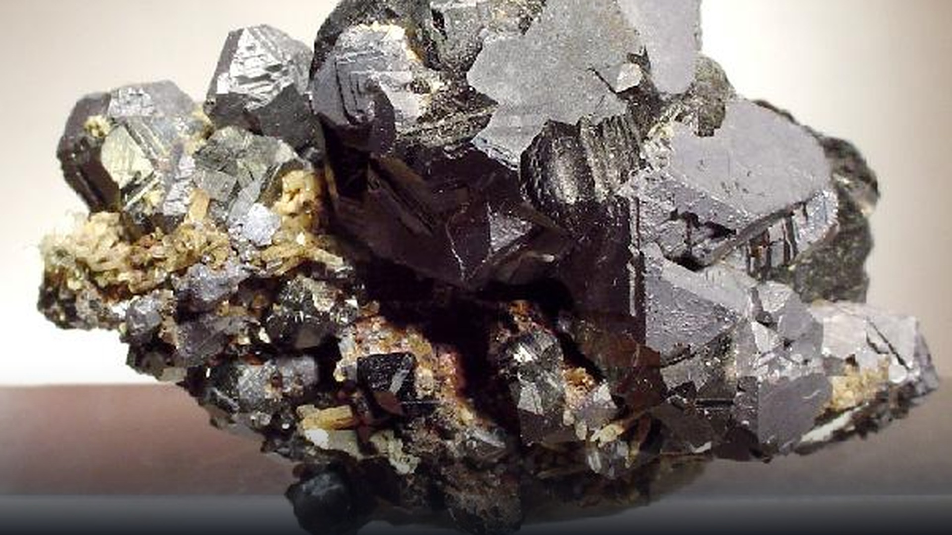 Galena and sphalerite zinc lead ore mineral cluster.