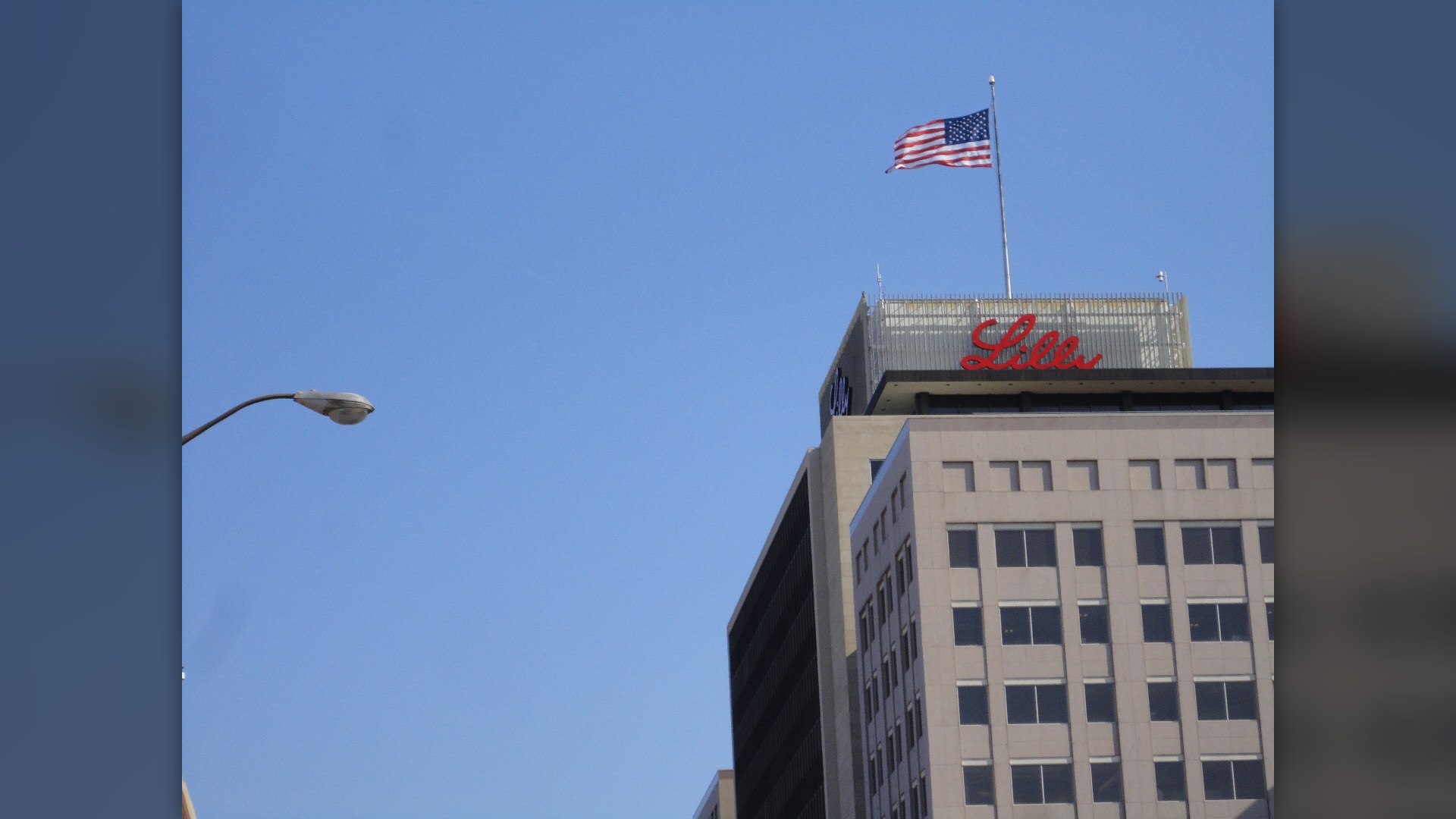 Corporate building complex of pharmaceutical giant Eli Lilly and Company.
