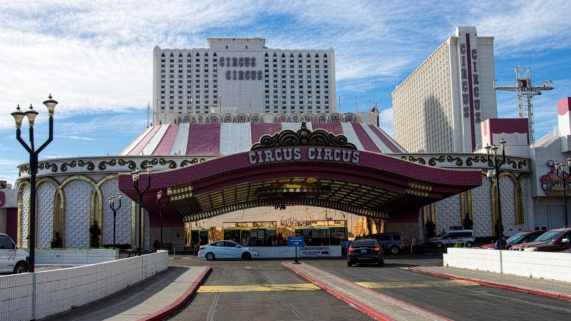Exterior of the Circus Circus hotel and casino on the Las Vegas Strip.