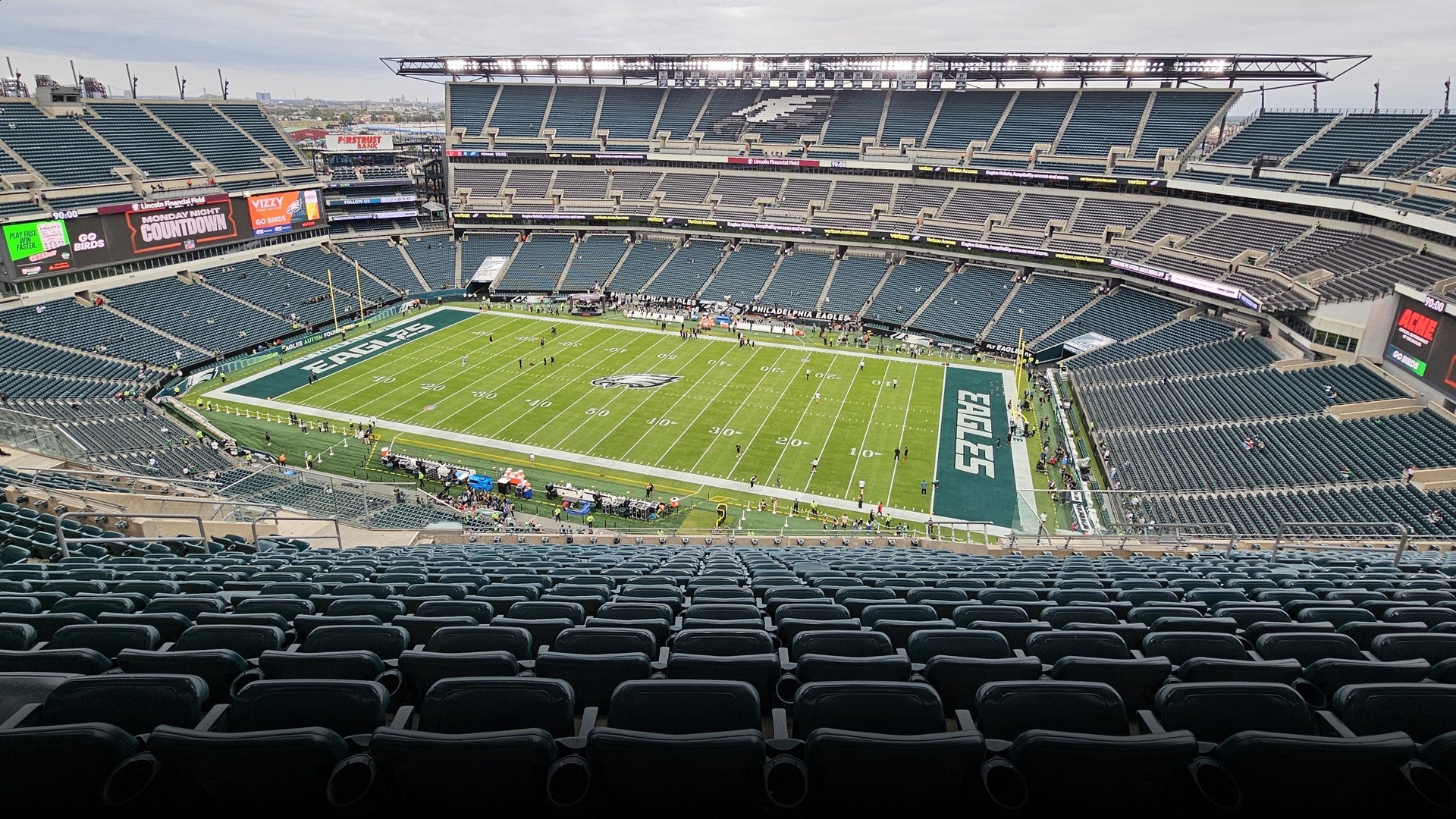 Interior view of Lincoln Financial Field in Philadelphia.
