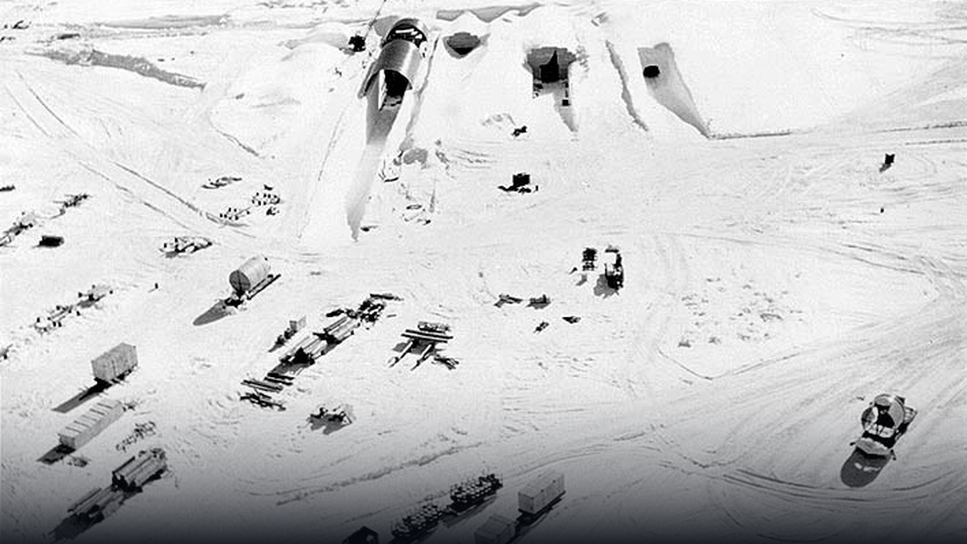 Archival photograph of Camp Century PM-2A nuclear reactor buried under the Greenland ice sheet.