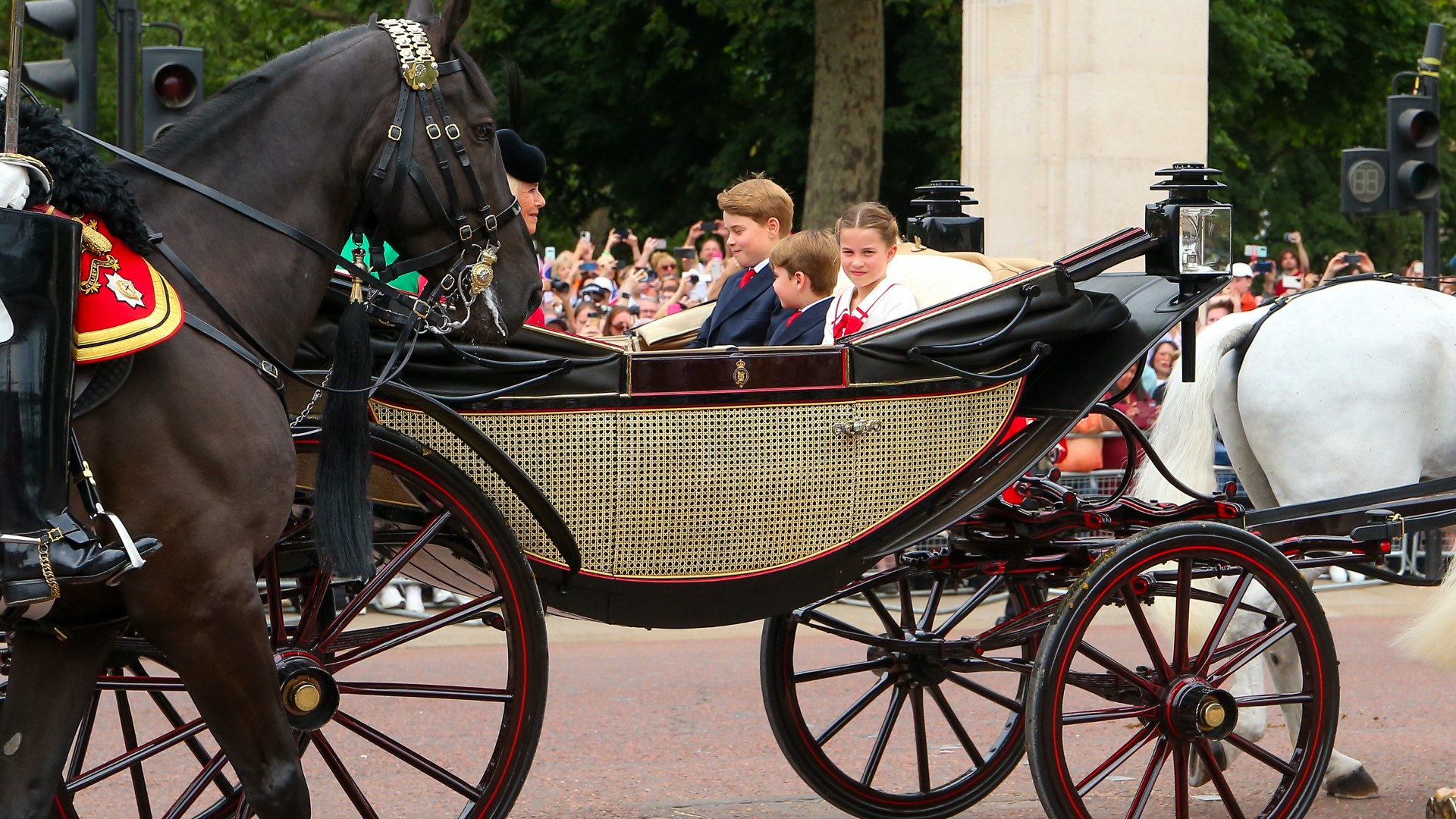 Princess Charlotte of Wales in the royal carriage at Trooping the Colour 2023