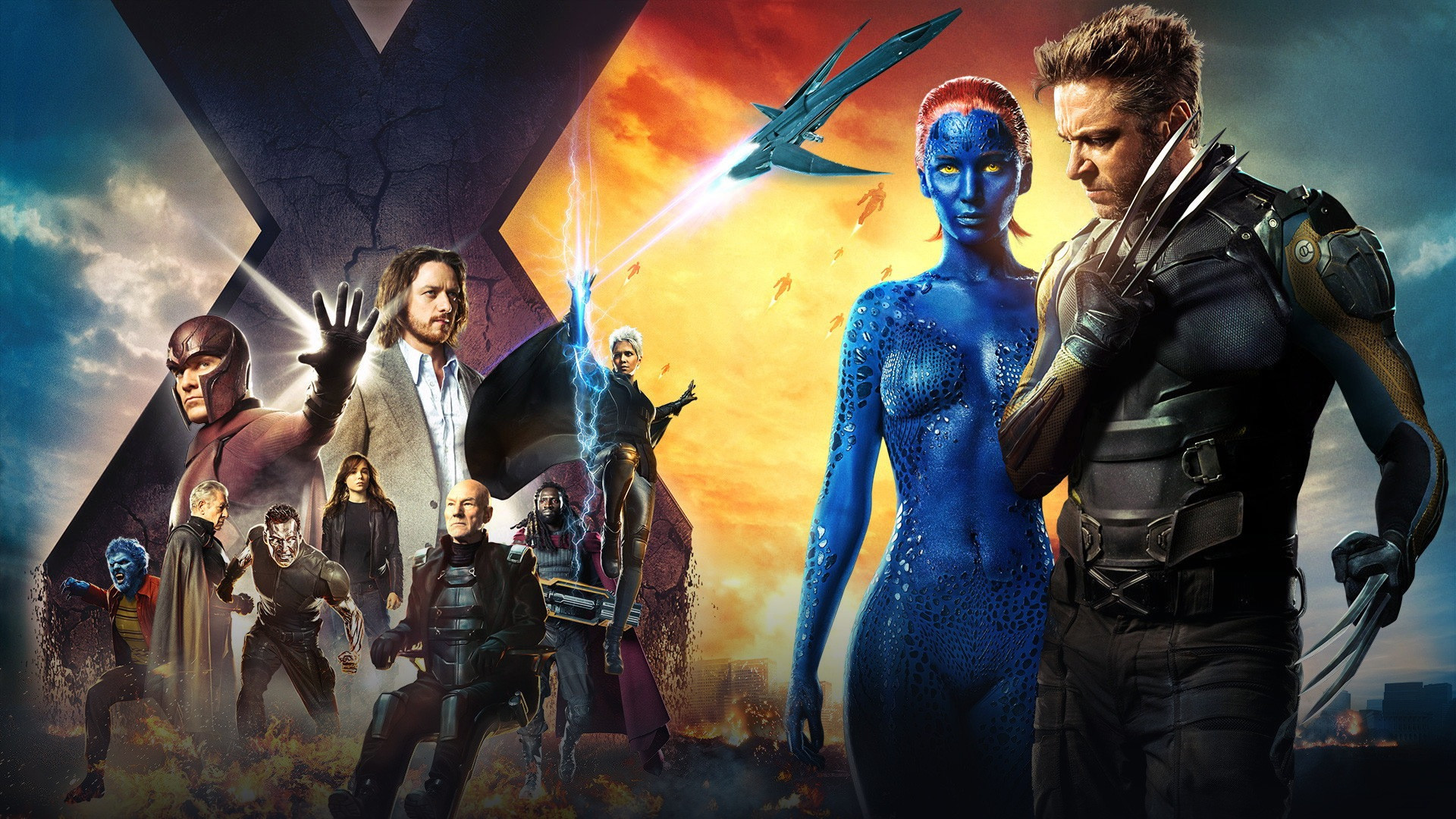 Wolverine and the mutant team in X-Men: Days of Future Past.