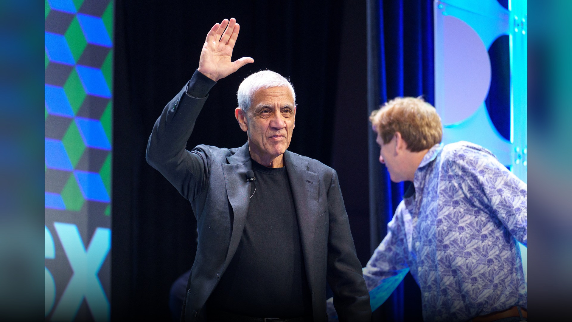 Vinod Khosla speaking during a technology fireside chat.
