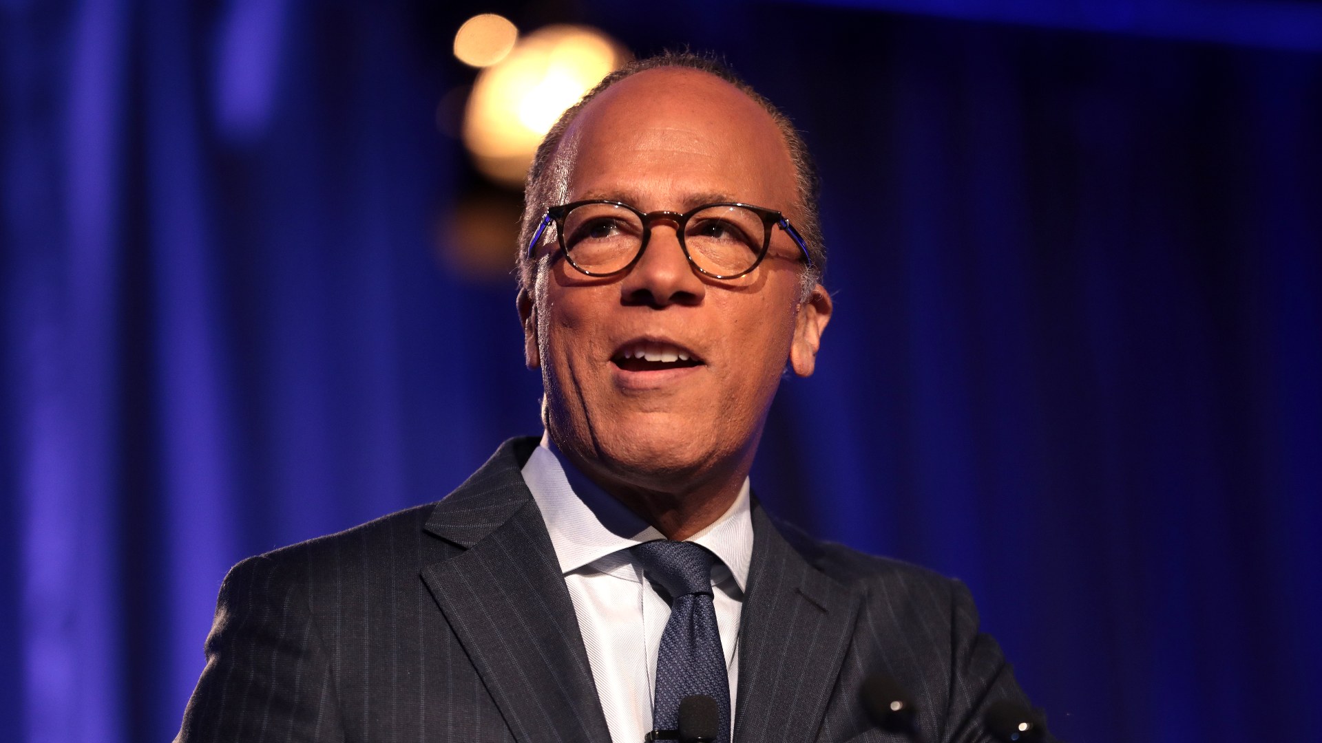 Dateline NBC anchor Lester Holt speaking at an event