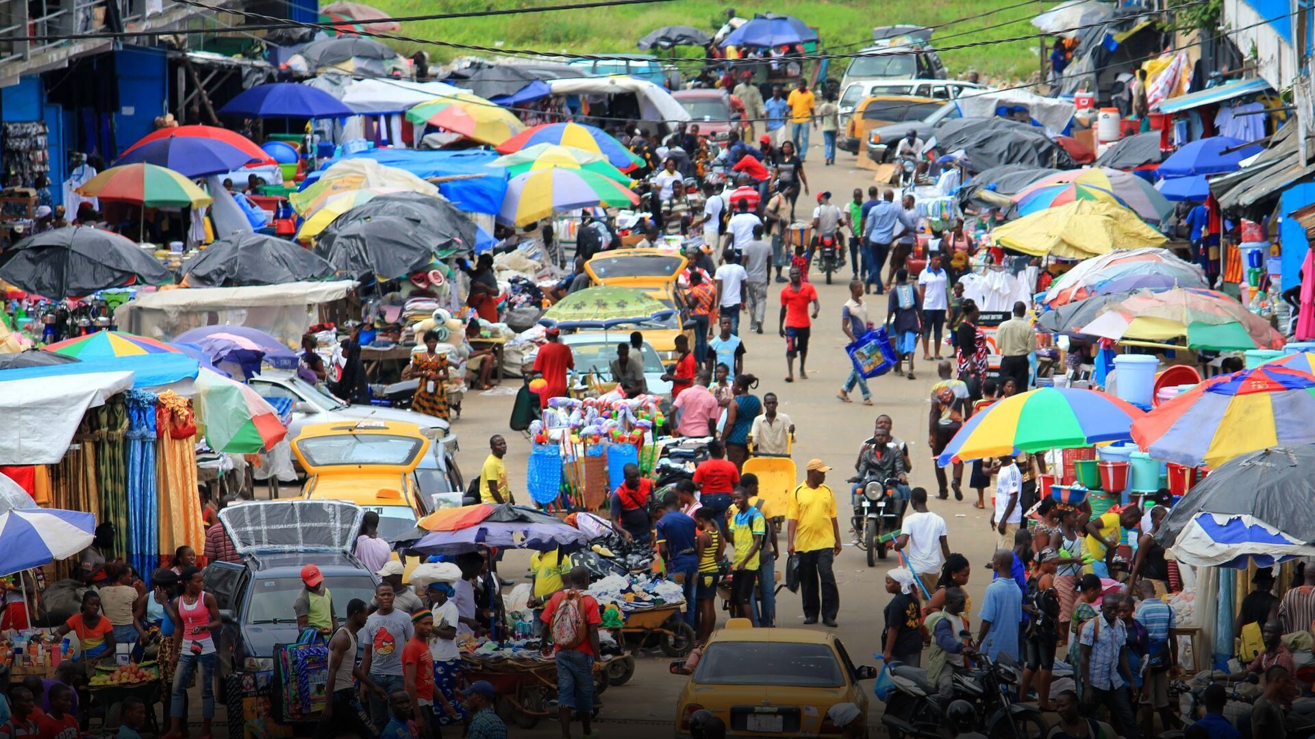Overlooking the vibrant coastal city of Monrovia in Liberia under a clear sky.