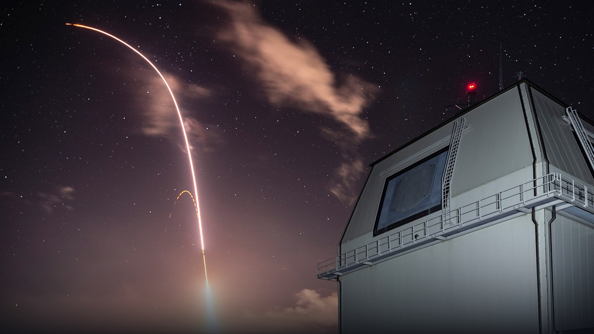 SM-3 Block IIA missile launching toward the upper atmosphere from Aegis Ashore test complex