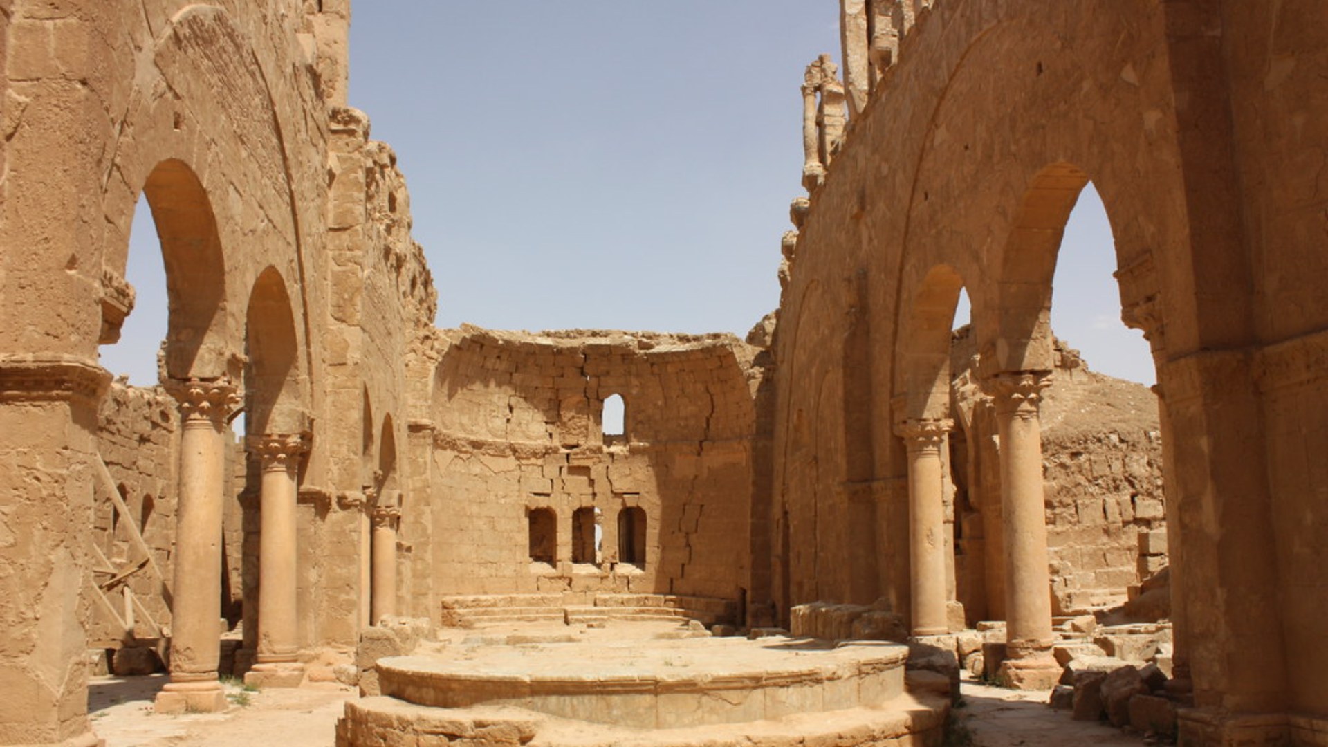 Resafa ancient church of St Sergius ruins Syria Roman columns