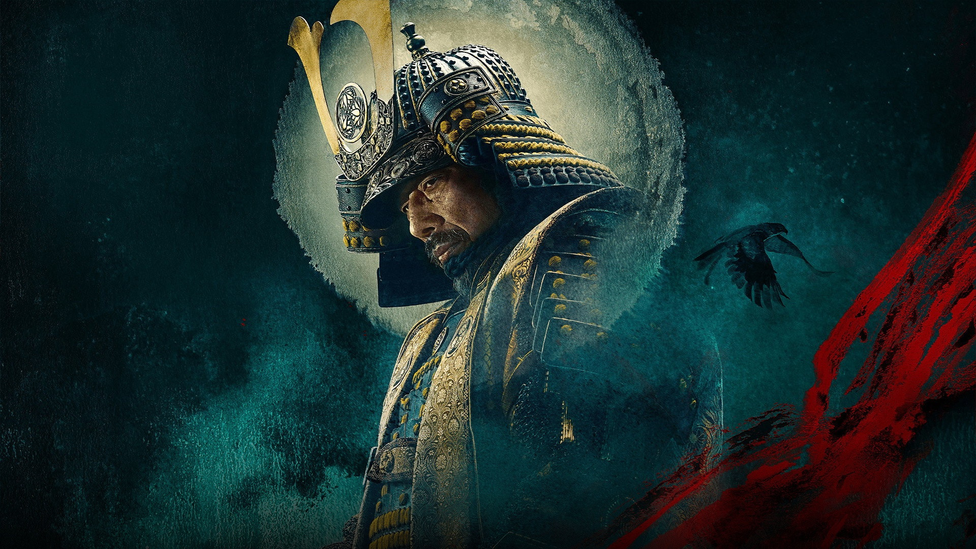 Hiroyuki Sanada in full samurai kabuto armor as Lord Toranaga in Shōgun