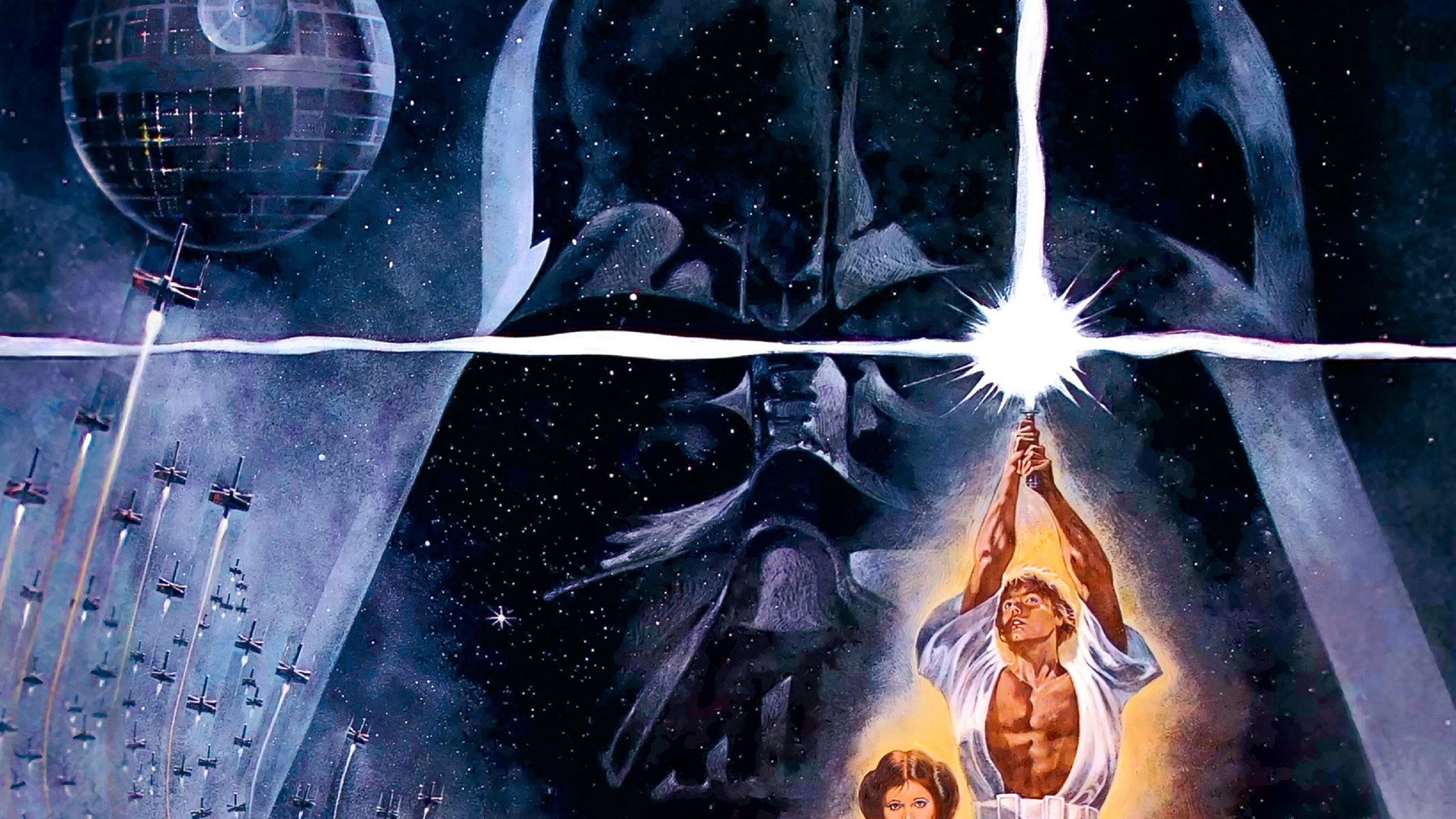 Star Wars A New Hope official movie poster with iconic space opera imagery