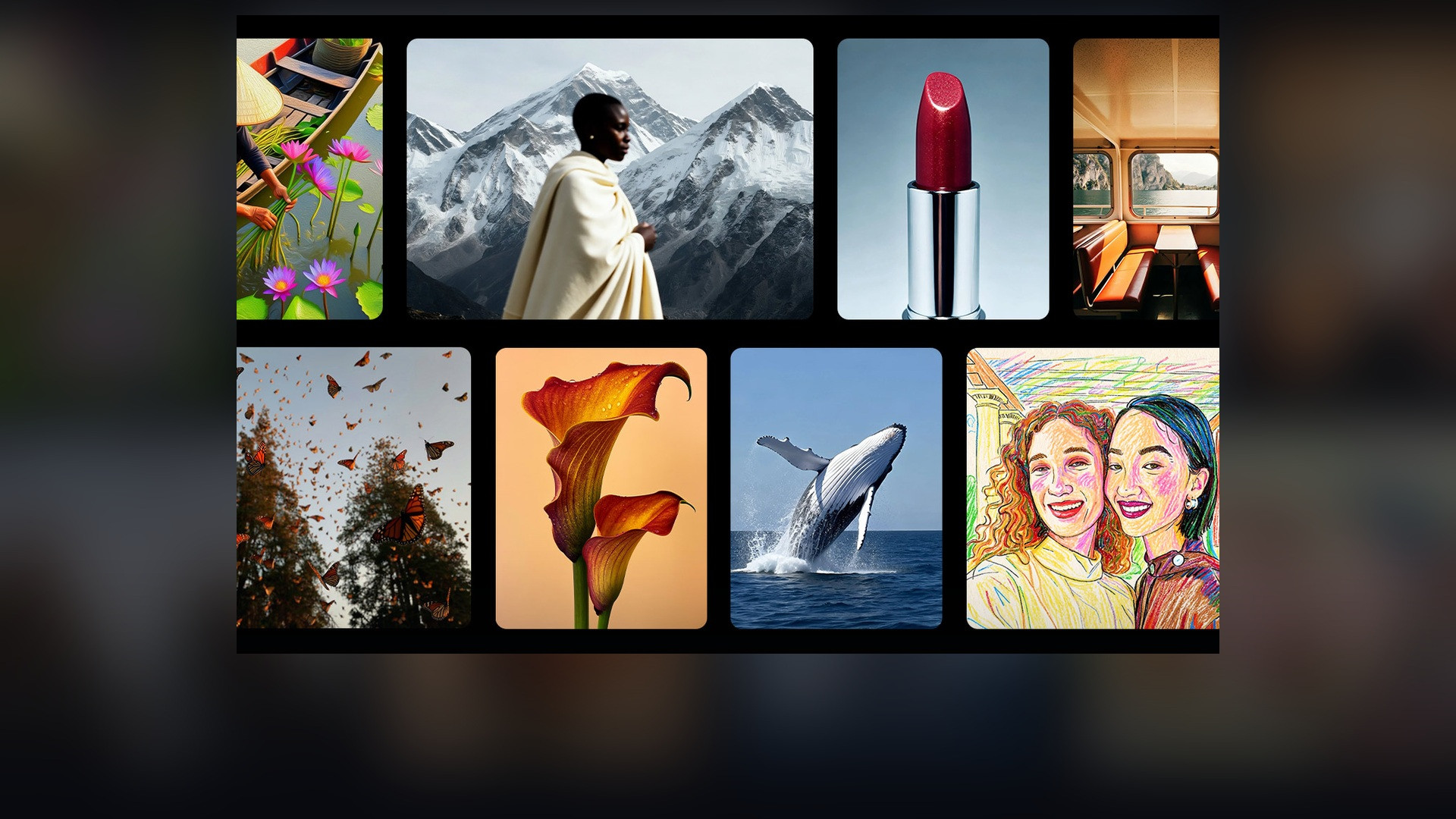 Gallery of diverse visual styles and concepts generated with Image Playground.