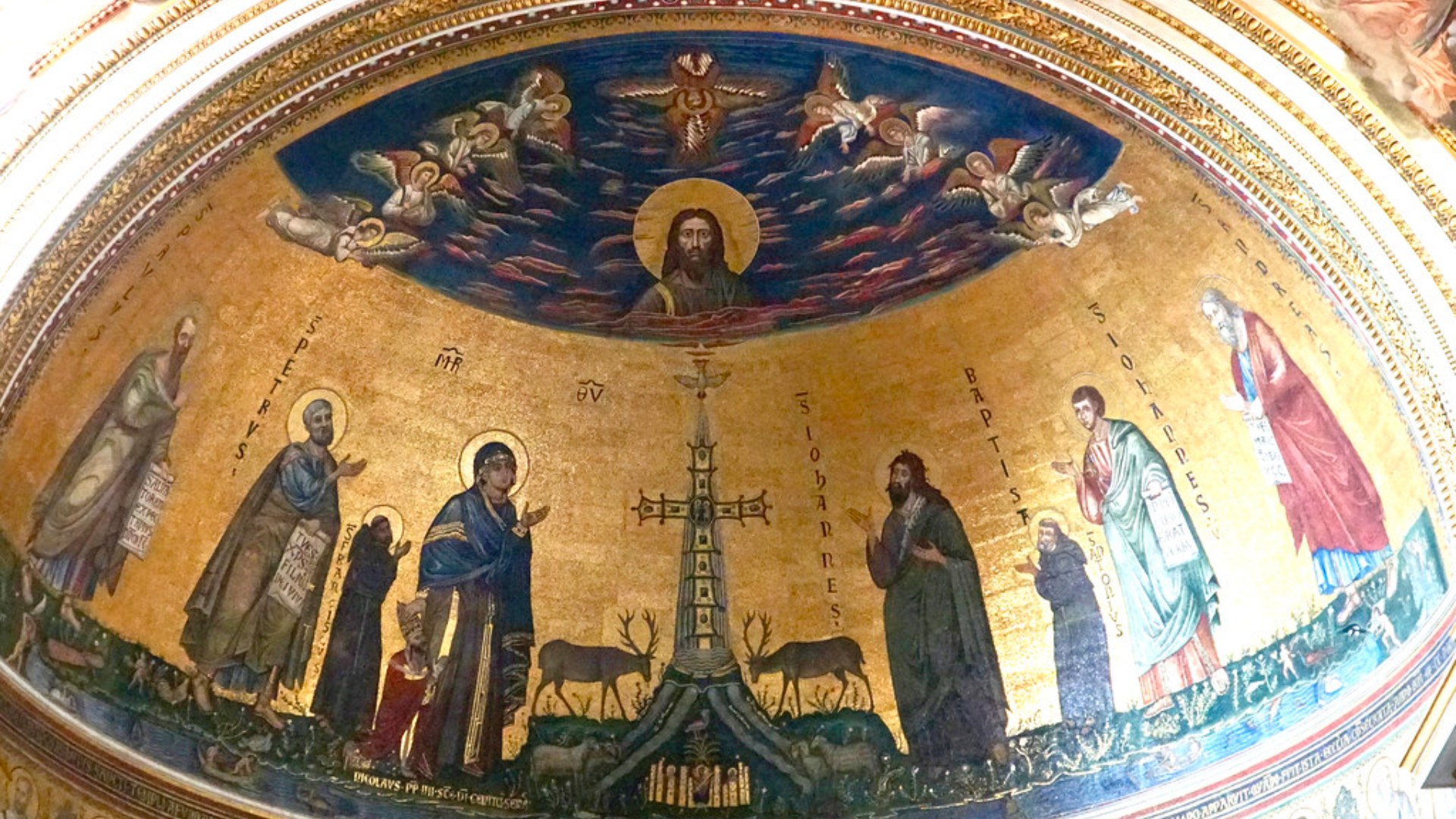 Apse mosaic of St John Lateran Rome interior golden