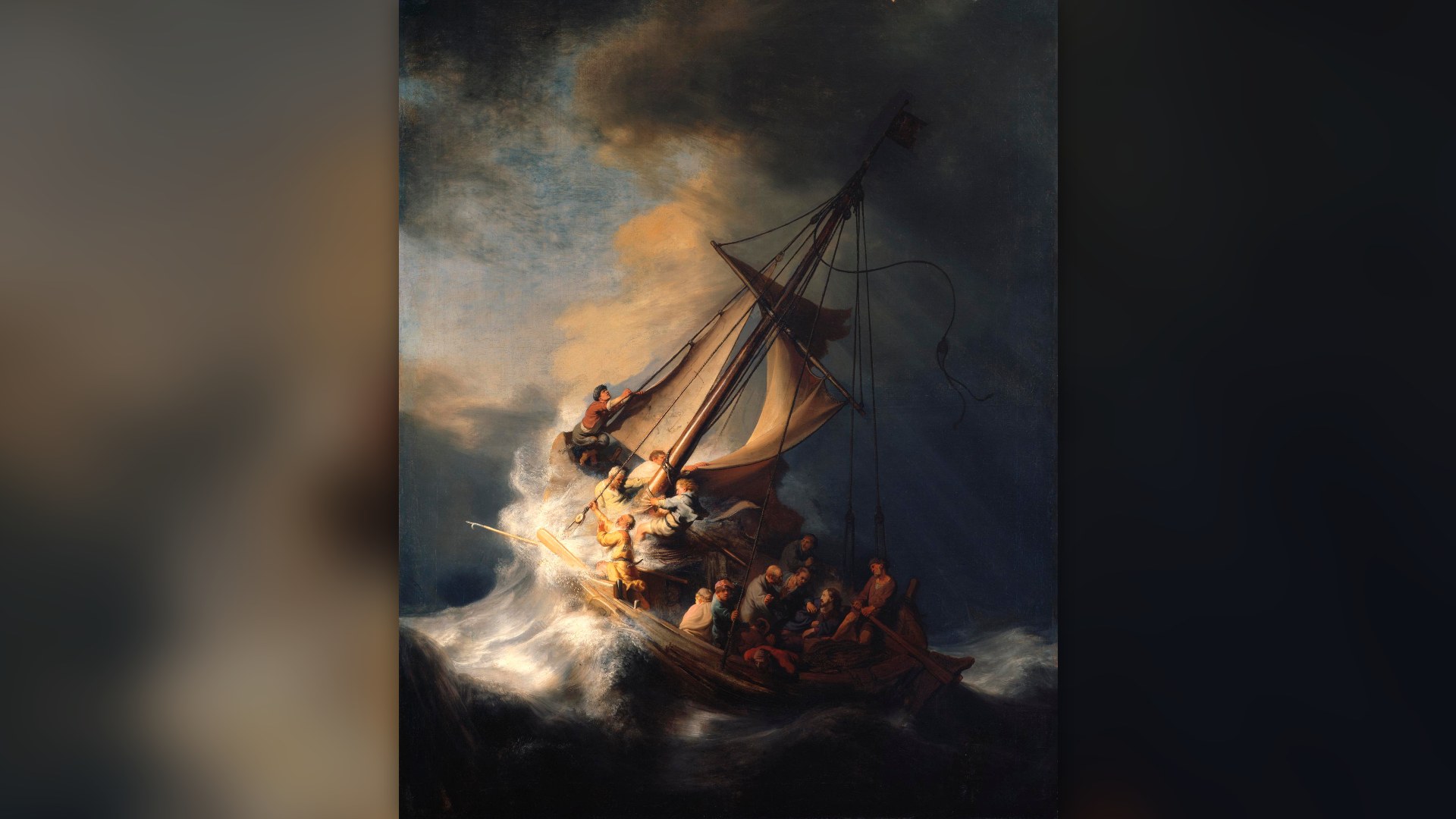 Rembrandt's 1633 oil painting The Storm on the Sea of Galilee, stolen from Boston's Isabella Stewart Gardner Museum in 1990.