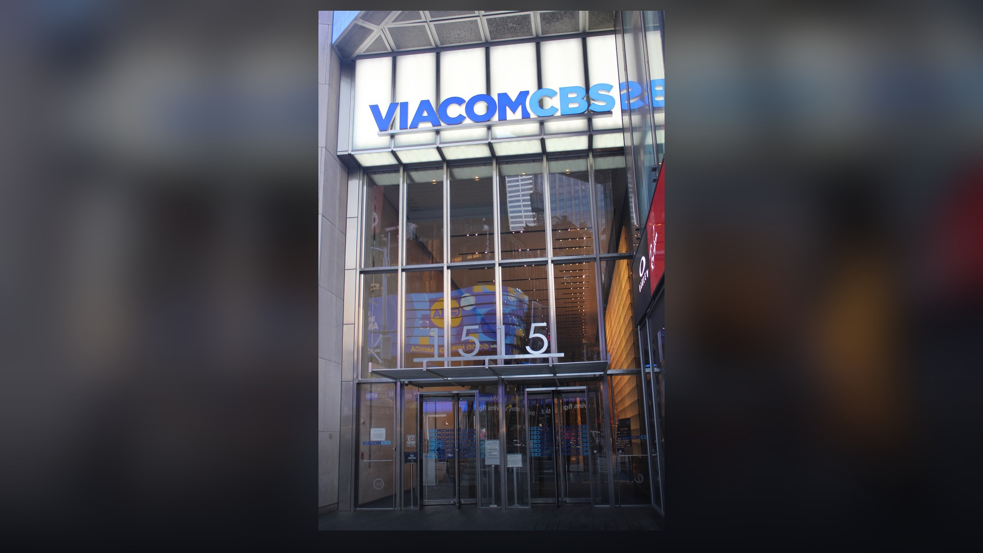 One Astor Plaza skyscraper in Times Square, headquarters of ViacomCBS and Paramount Global