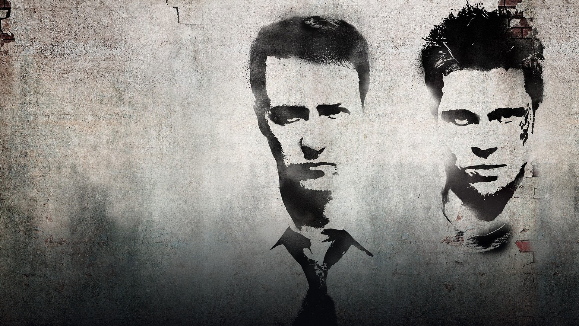 Tyler Durden and The Narrator in Fight Club.
