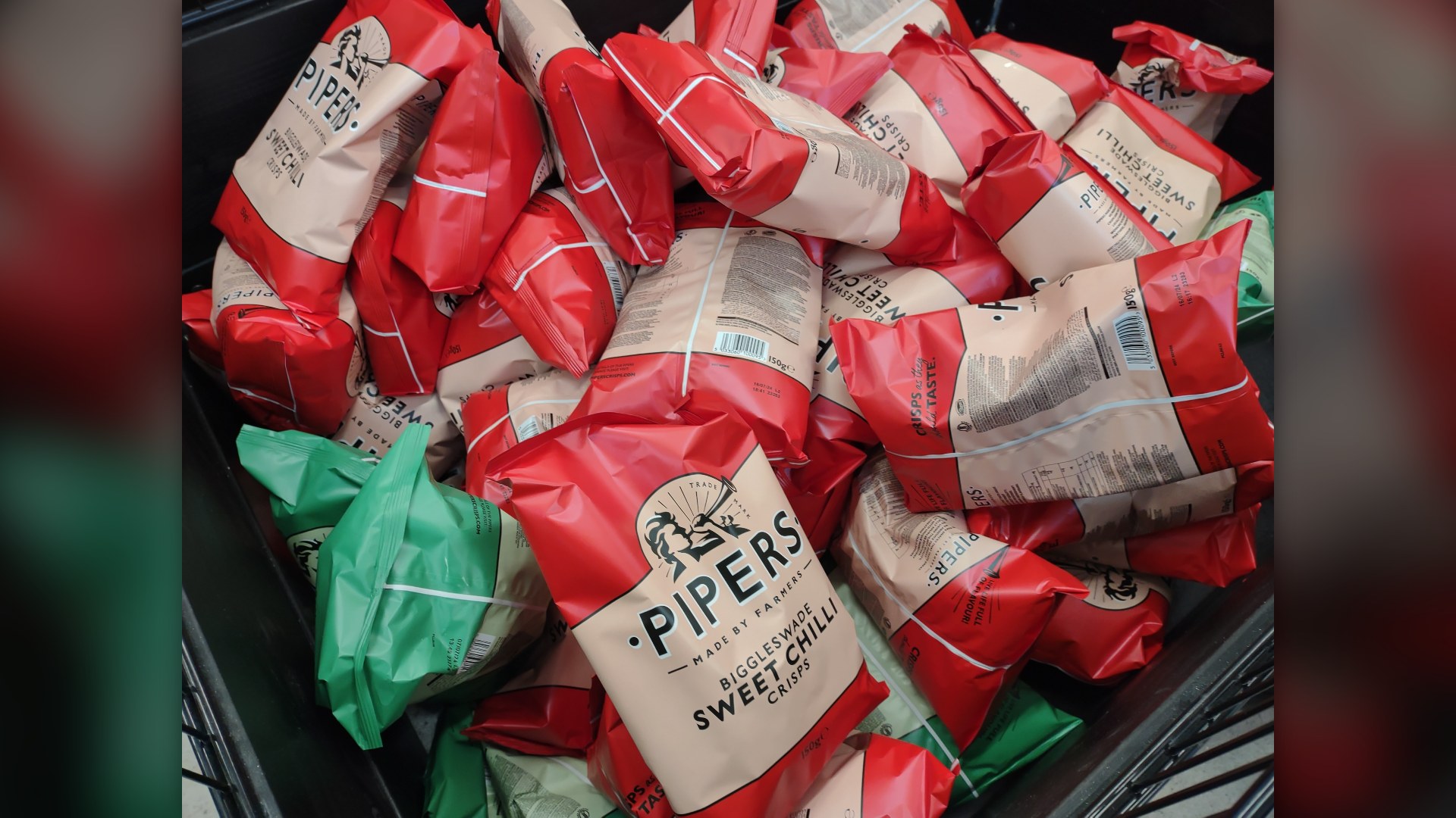 Packaged snacks on display showcasing downsized product volumes