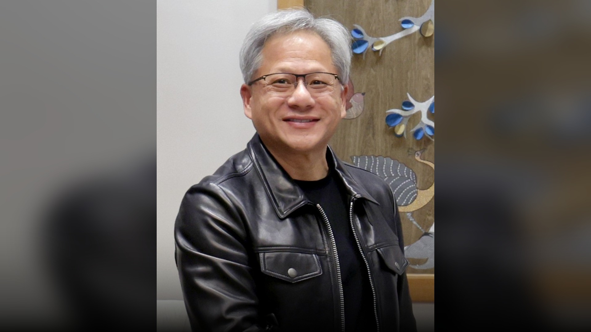 Jensen Huang in his signature black leather jacket at COMPUTEX.