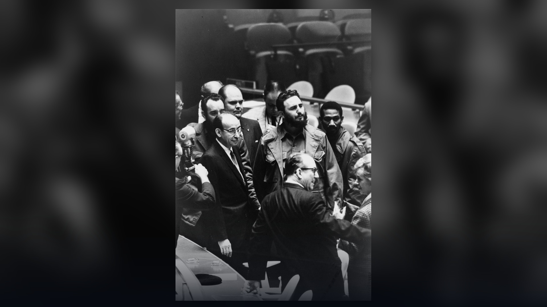 Fidel Castro delivering his historic 1960 marathon speech at the UN General Assembly.
