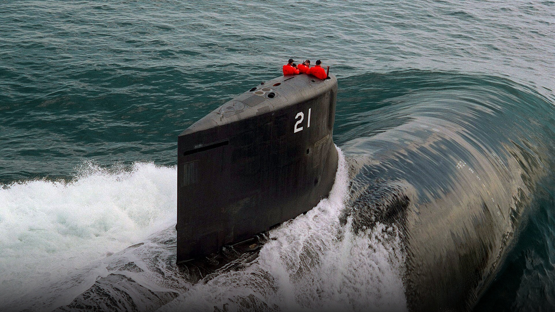 US Navy Seawolf-class fast-attack submarine USS Seawolf during high-speed sea trials