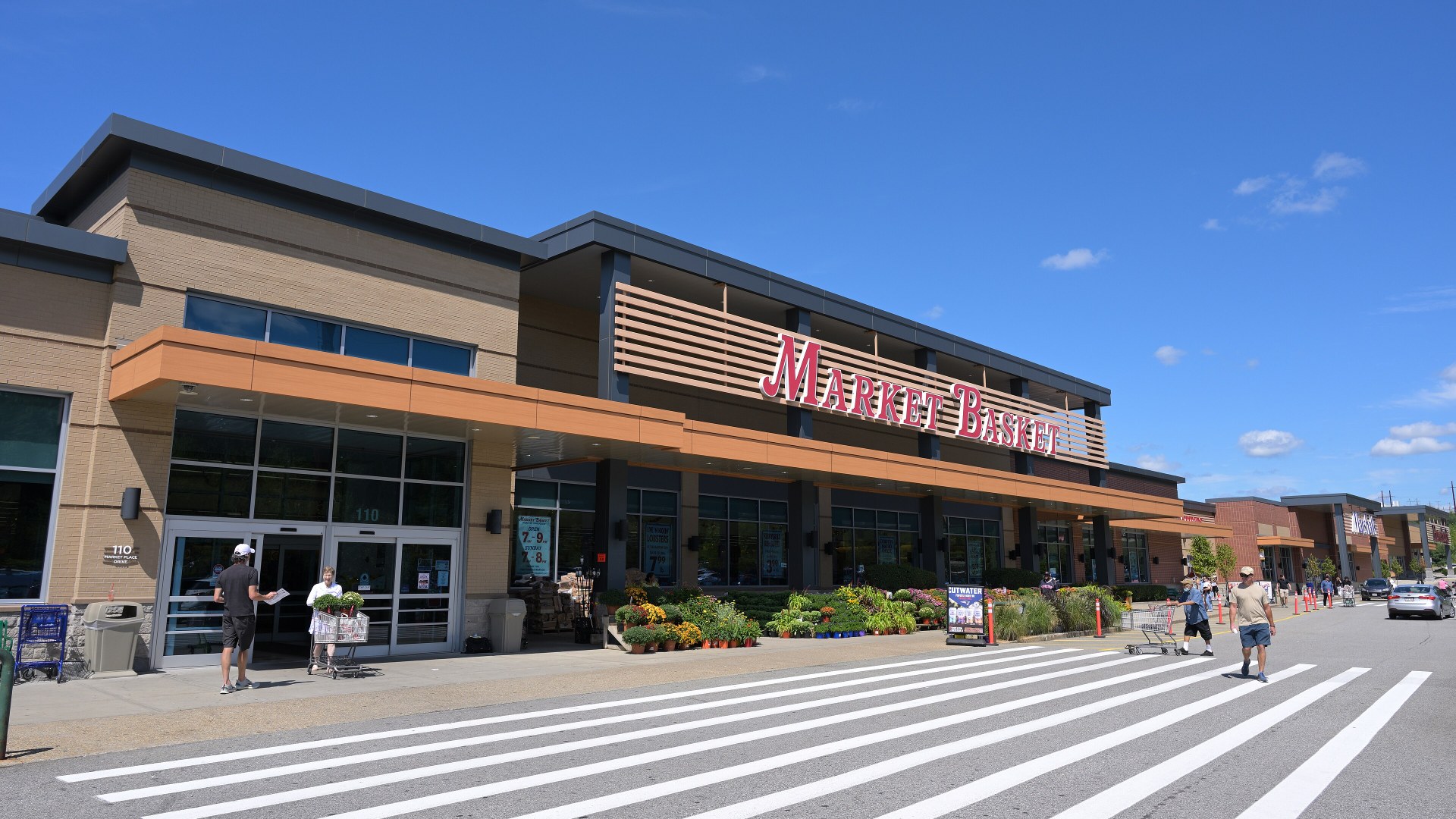 Market Basket supermarket exterior in Waltham, Massachusetts, representing the low-margin Northeast regional favorite at #13.