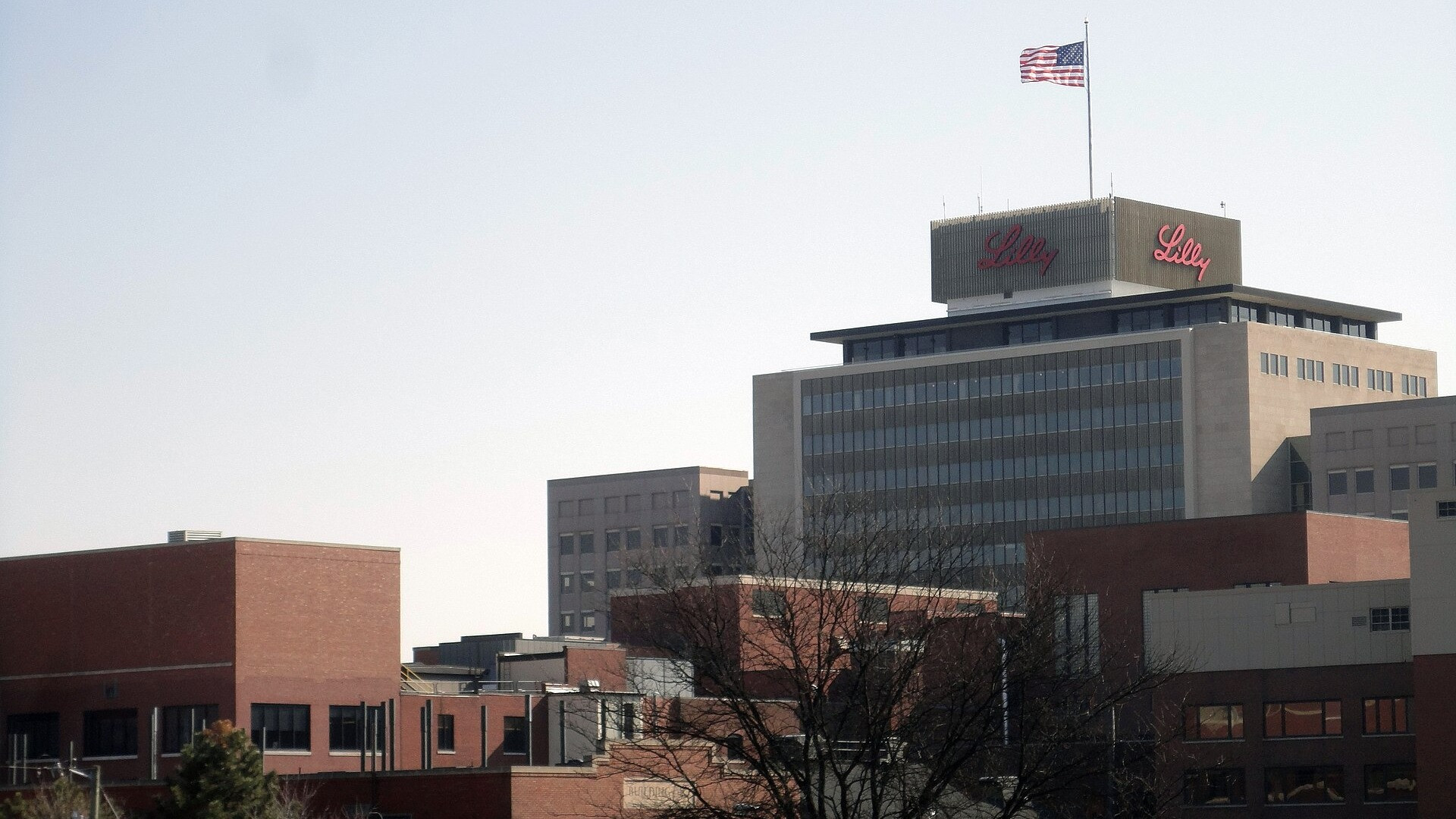 The expansive Eli Lilly and Company global corporate campus in Indianapolis, Indiana.