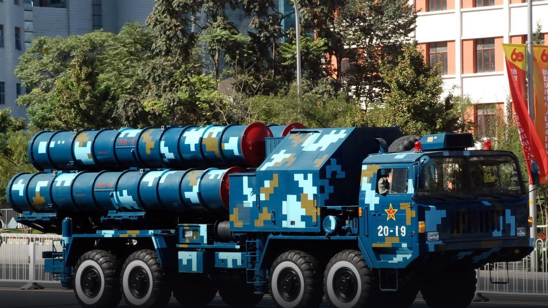 PLA Air Force HQ-9 surface-to-air missile launcher vehicle