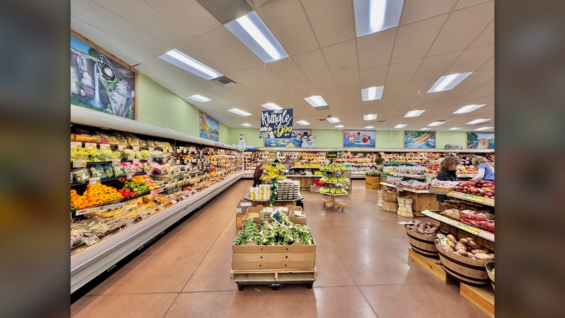 Produce section interior of Trader Joe's grocery store