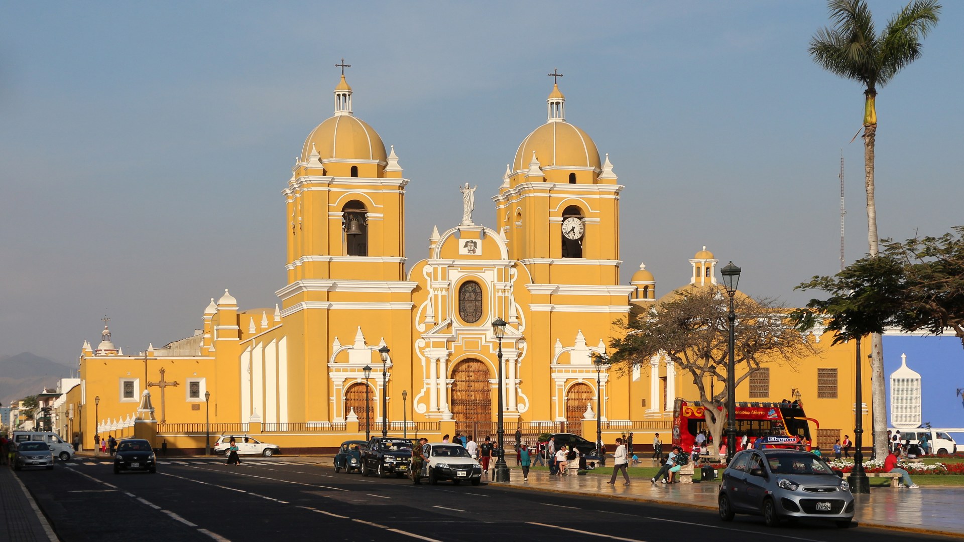 Cathedral Basilica of St. Mary on the Plaza de Armas in Trujillo, Peru