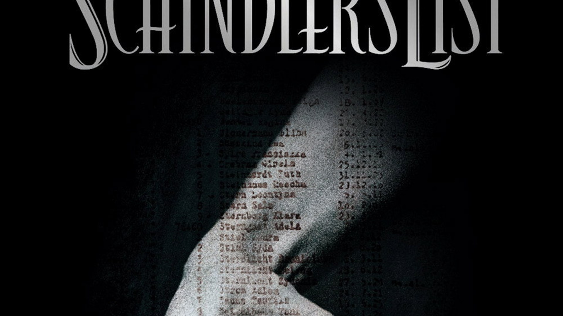 Schindler's List official movie poster in stark black and white
