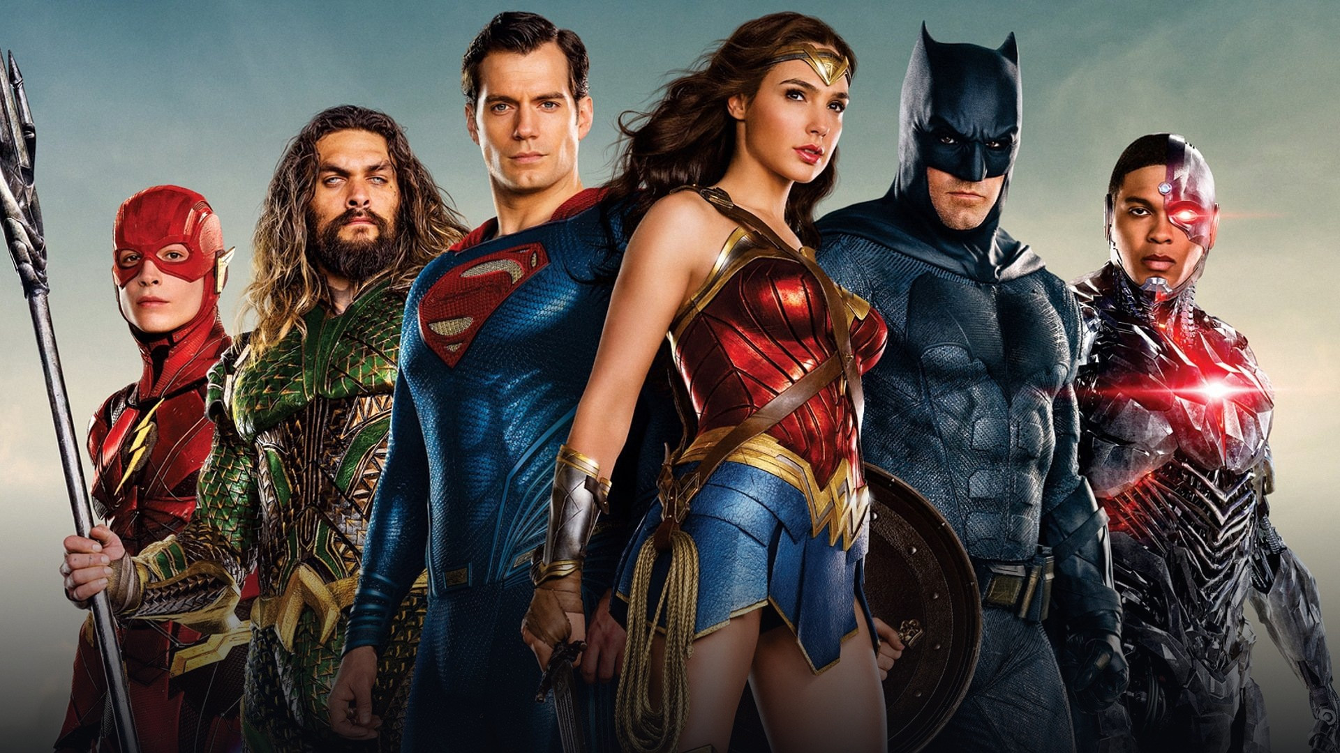 The Justice League heroes assembling for battle.