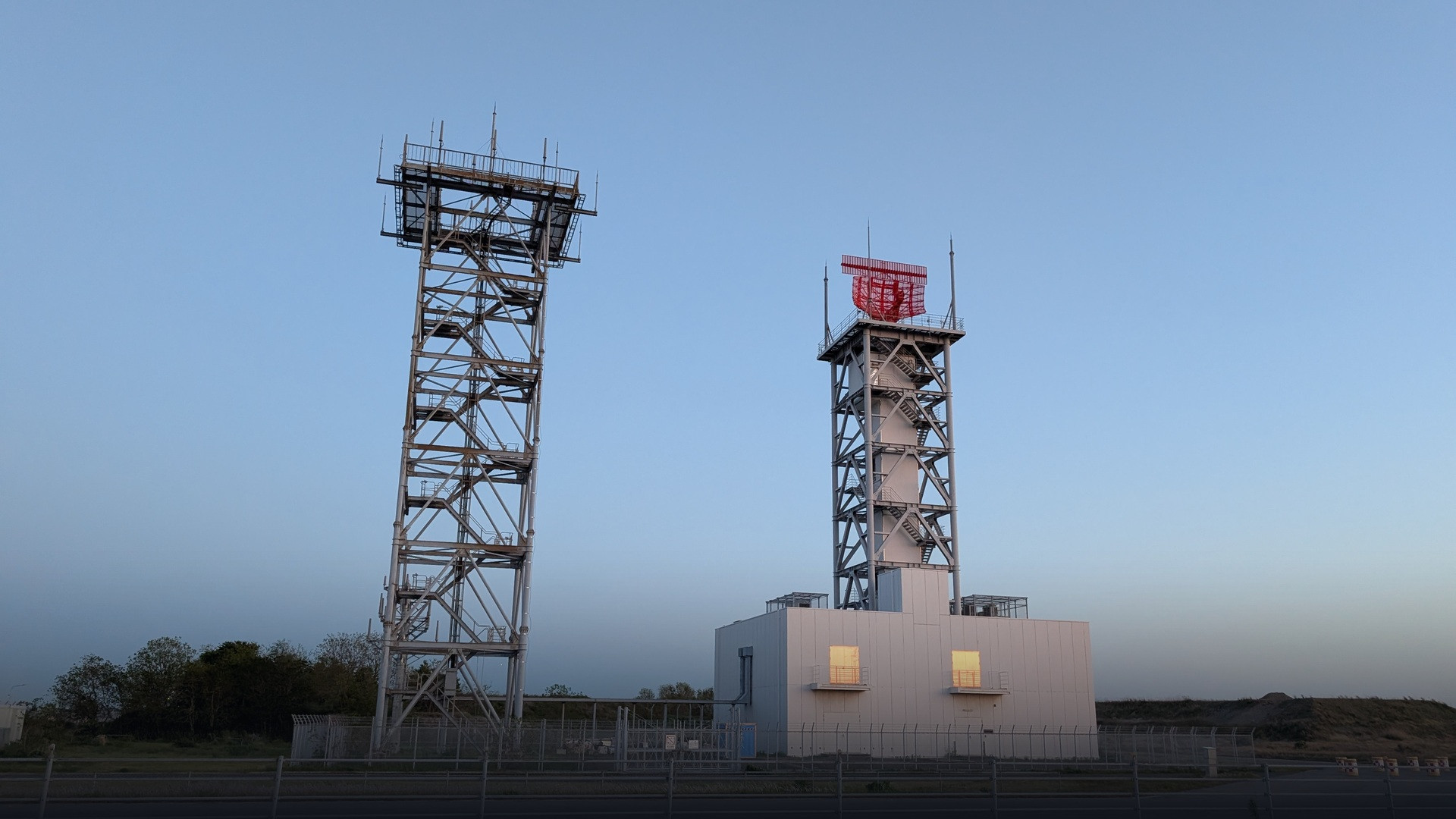 Airport radar navigation facility and frequency monitoring antenna station.