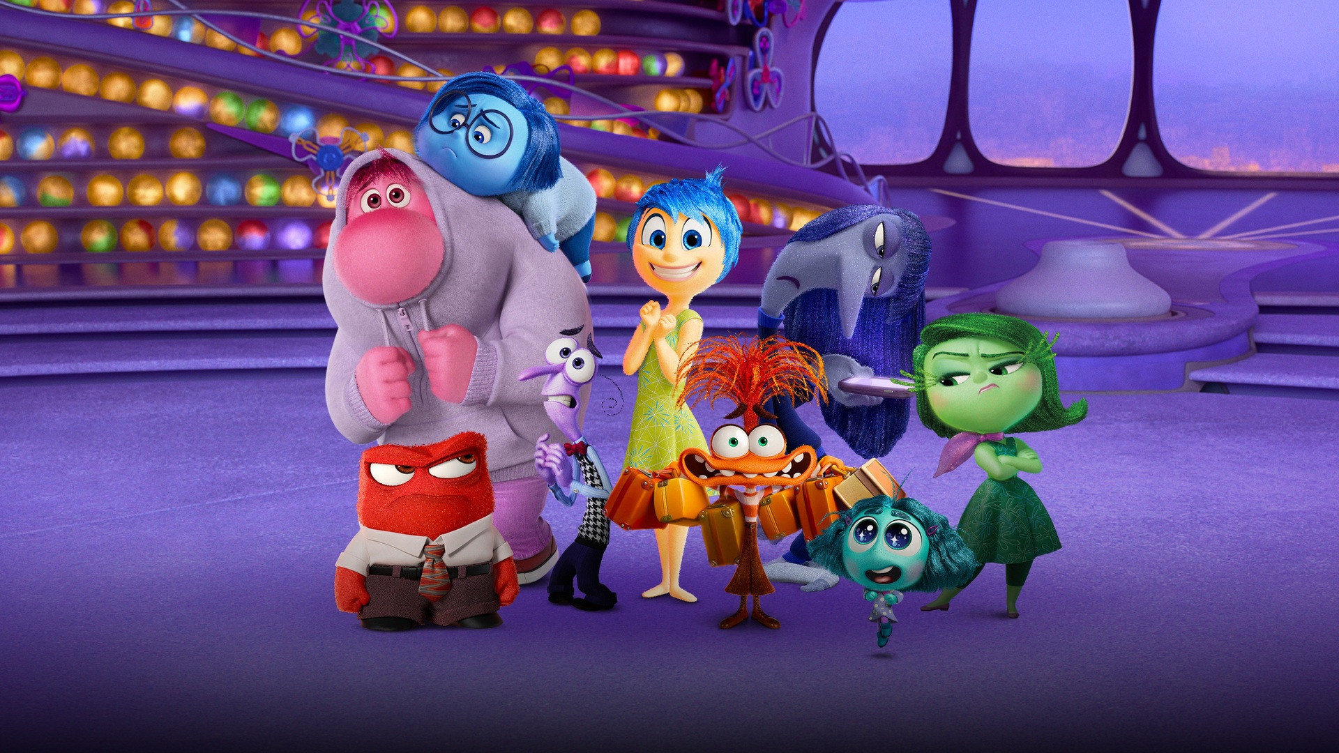 Joy, Sadness, Anxiety, and the full ensemble of emotions gathered around the console.